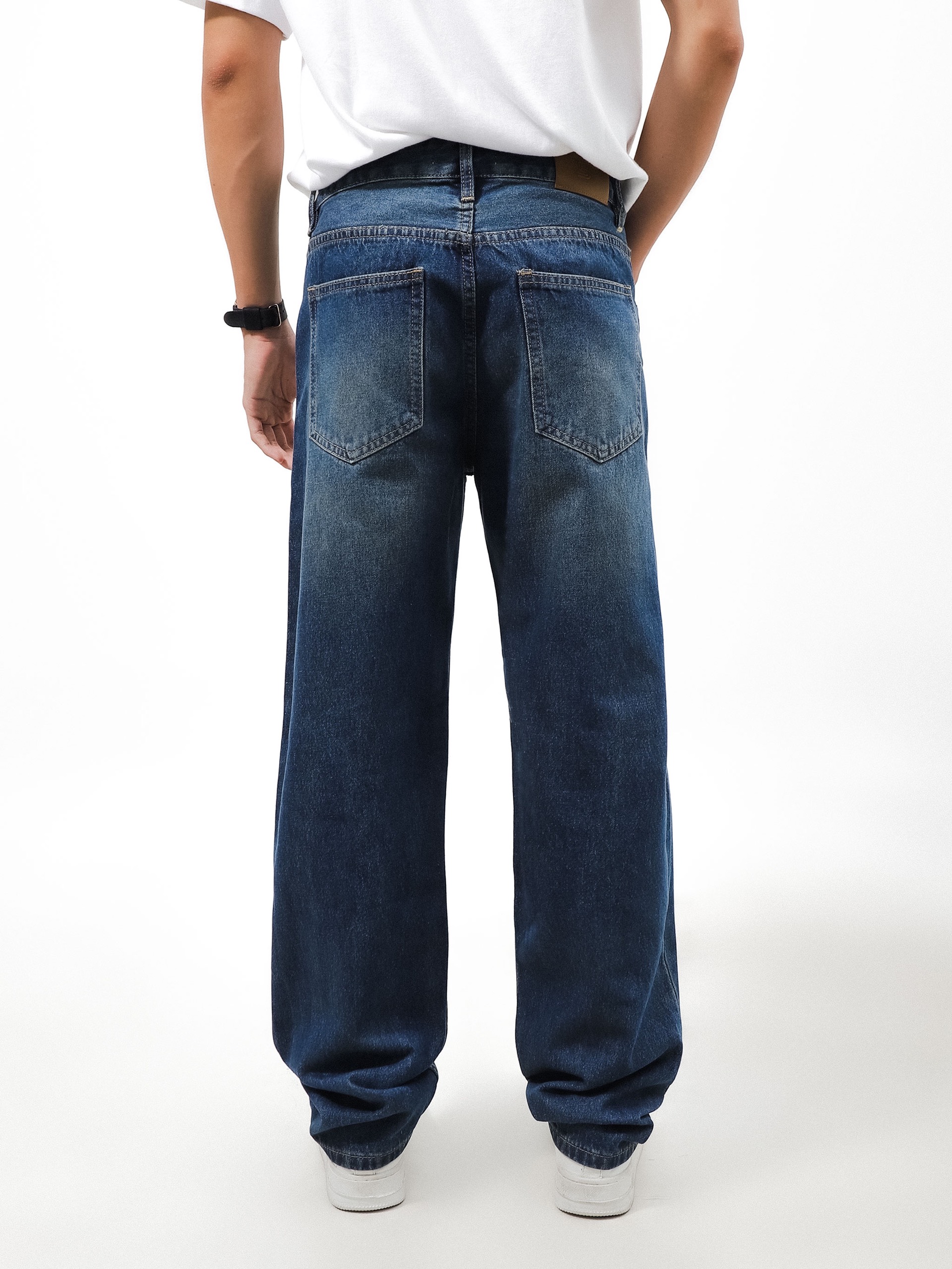 QUẦN JEANS LEMBOX RELAXED-FIT XANH ĐÁ WASH