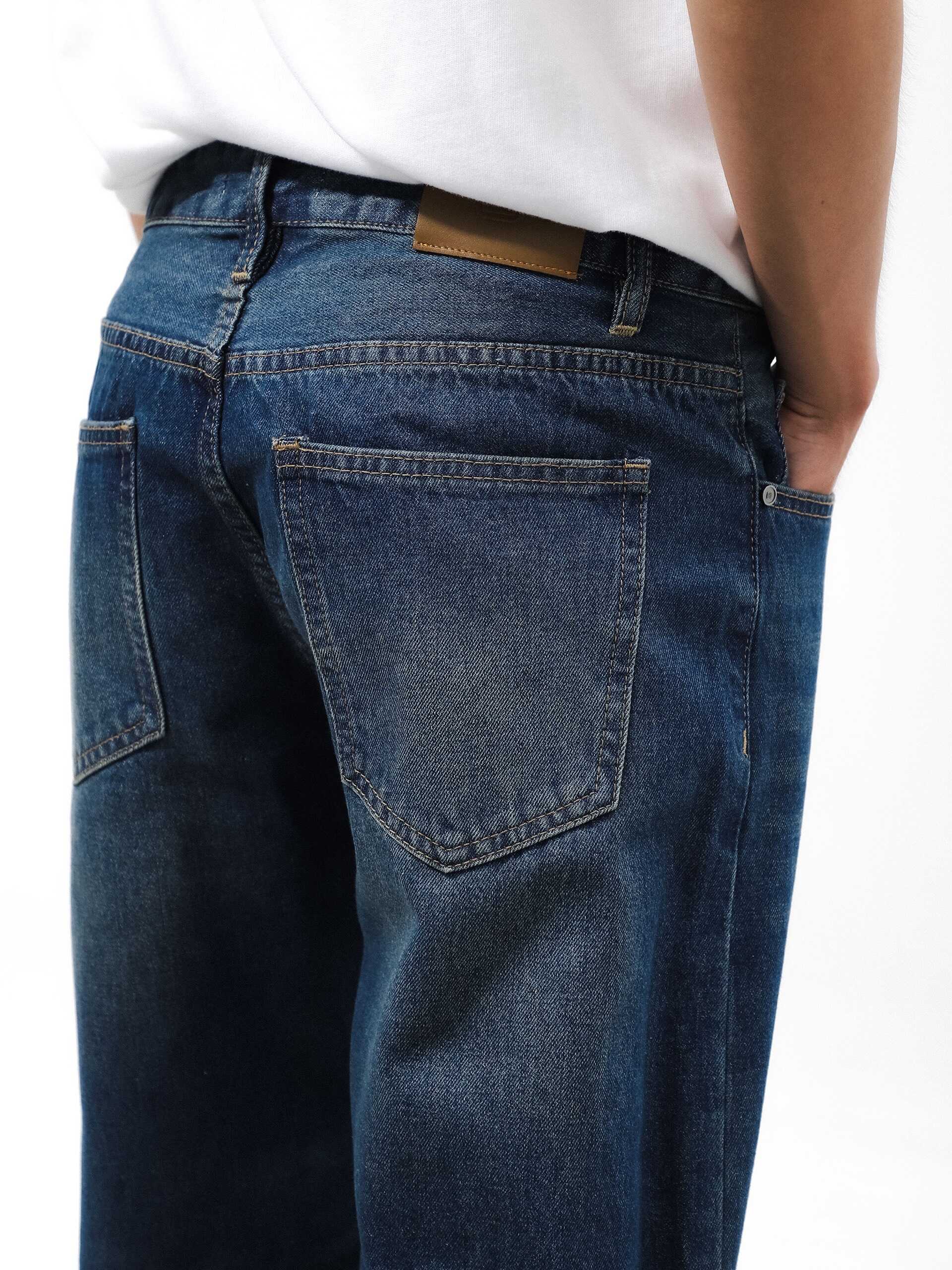 QUẦN JEANS LEMBOX RELAXED-FIT XANH ĐÁ WASH