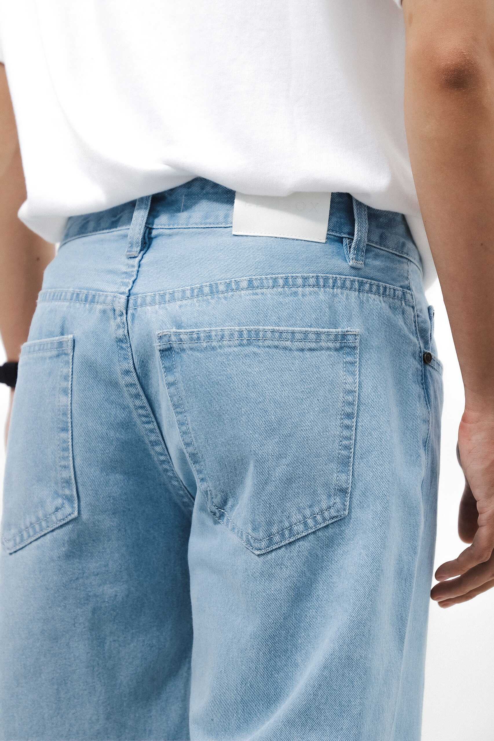 QUẦN JEANS LEMBOX RELAXED-FIT XANH NHẠT TRƠN