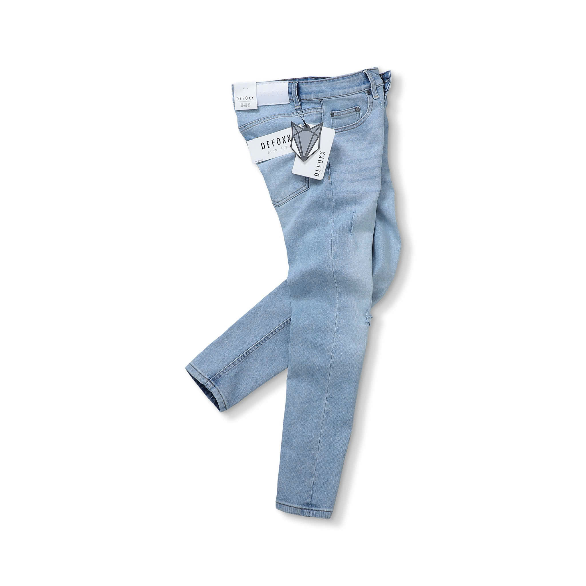 QUẦN JEANS DEFOXX XANH NHẠT CÀO RÁCH