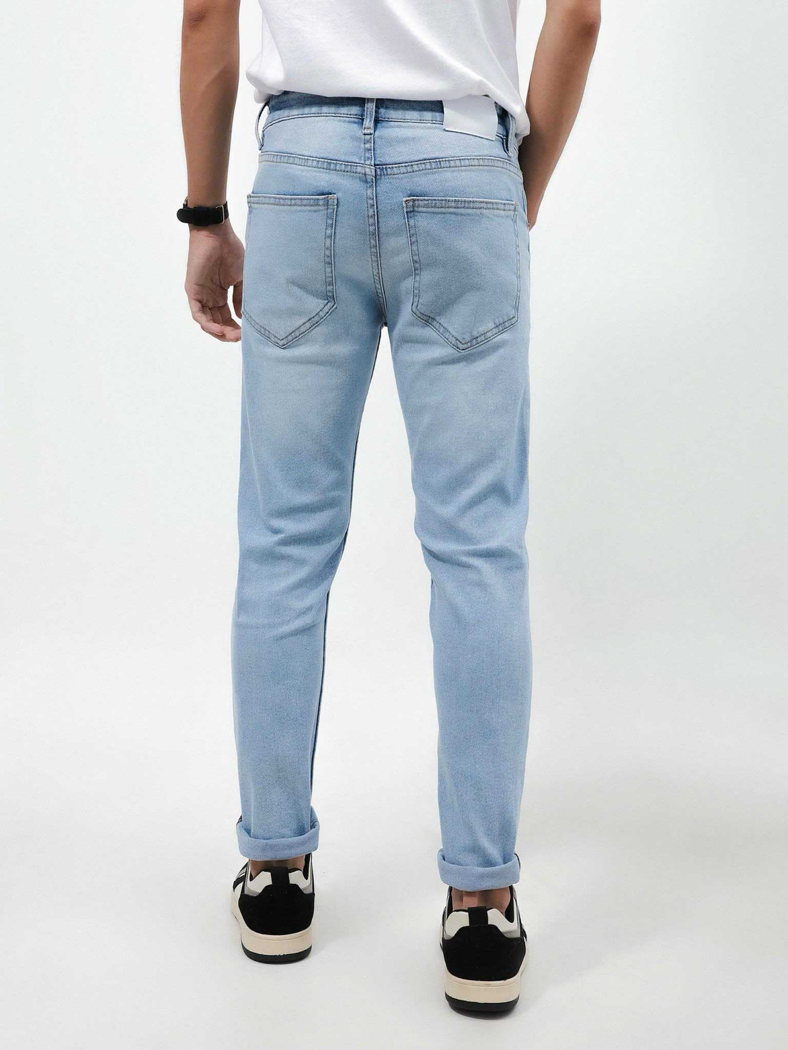 QUẦN JEANS DEFOXX XANH NHẠT CÀO RÁCH