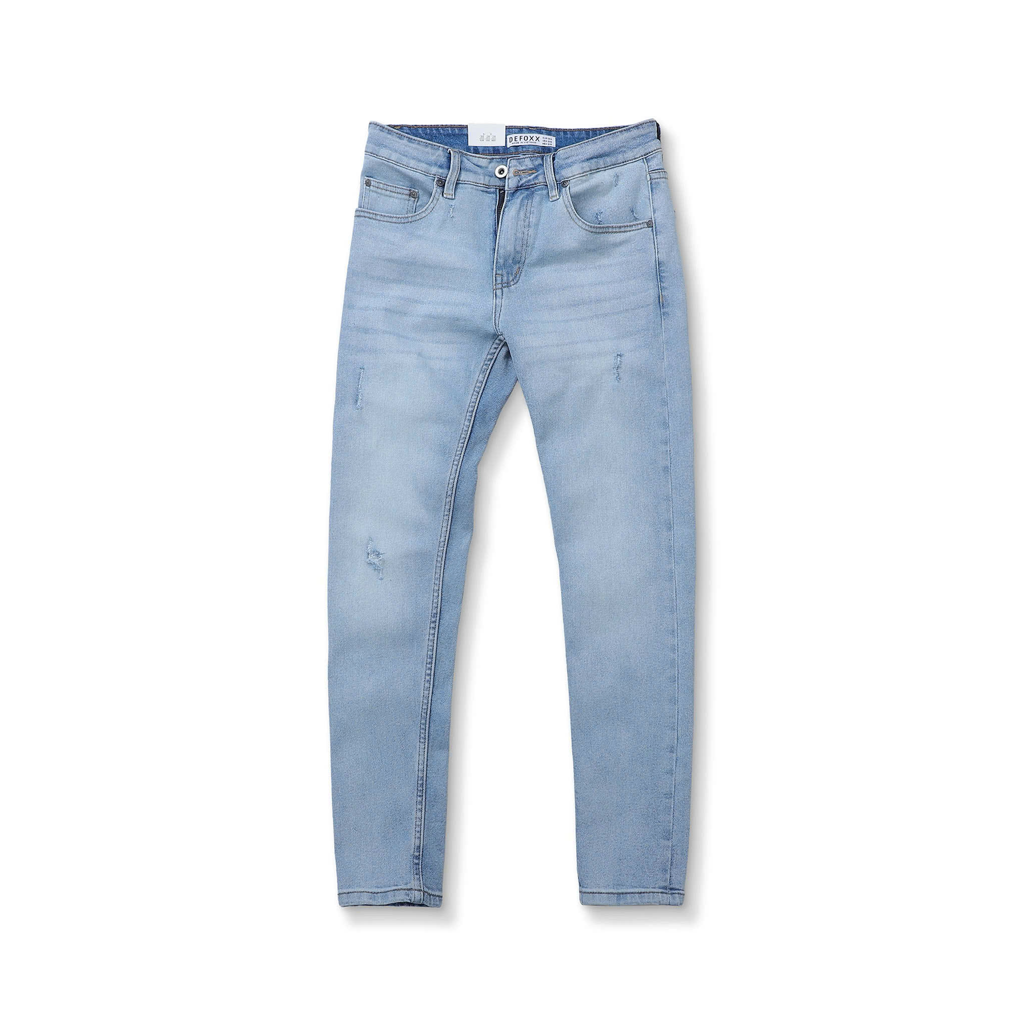 QUẦN JEANS DEFOXX XANH NHẠT CÀO RÁCH
