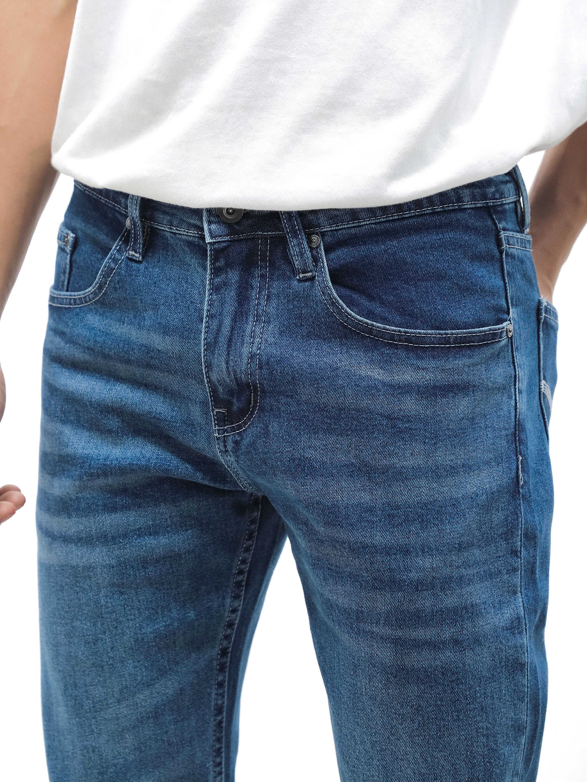 QUẦN JEANS DEFOXX REGULAR-FIT XANH WASH