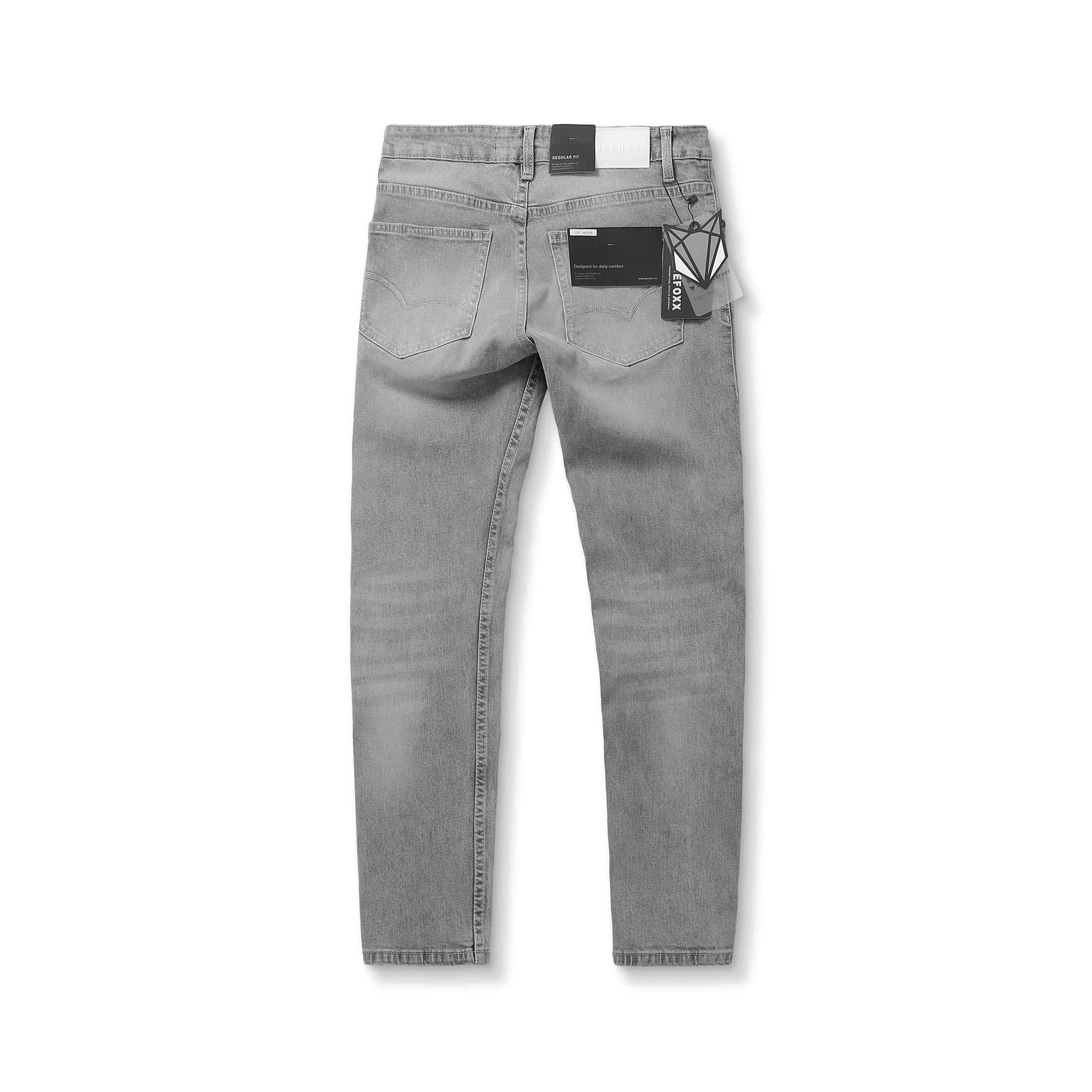 QUẦN JEANS DEFOXX REGULAR-FIT XÁM TRẮNG WASH