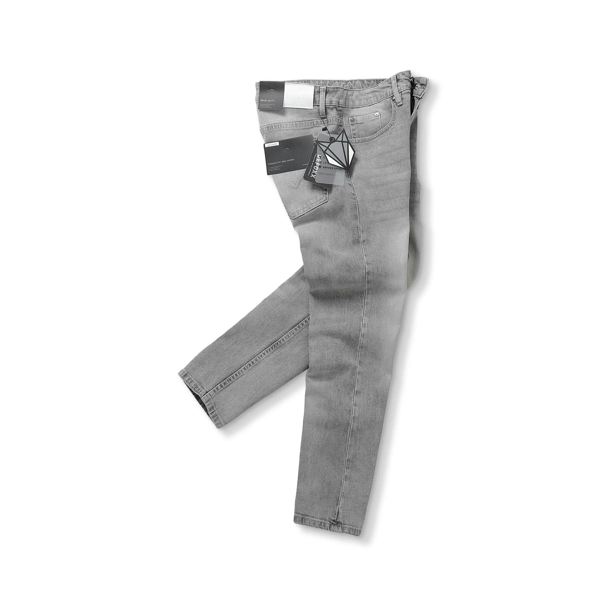 QUẦN JEANS DEFOXX REGULAR-FIT XÁM TRẮNG WASH