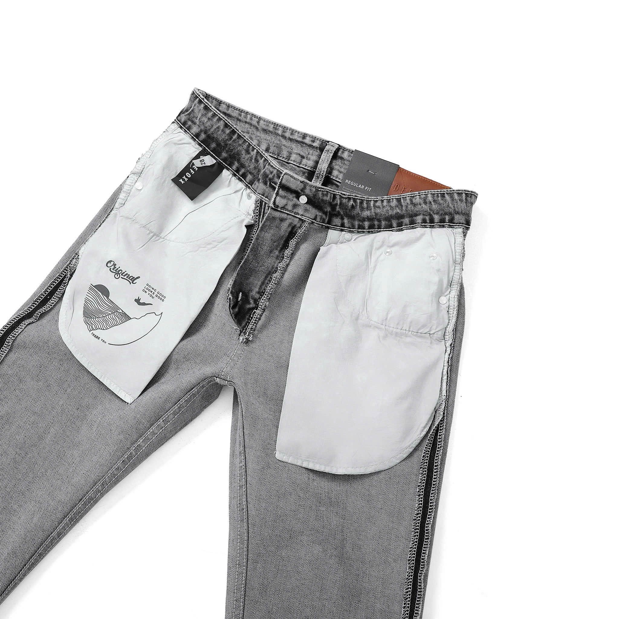 QUẦN JEANS DEFOXX REGULAR-FIT XÁM CHUỘT