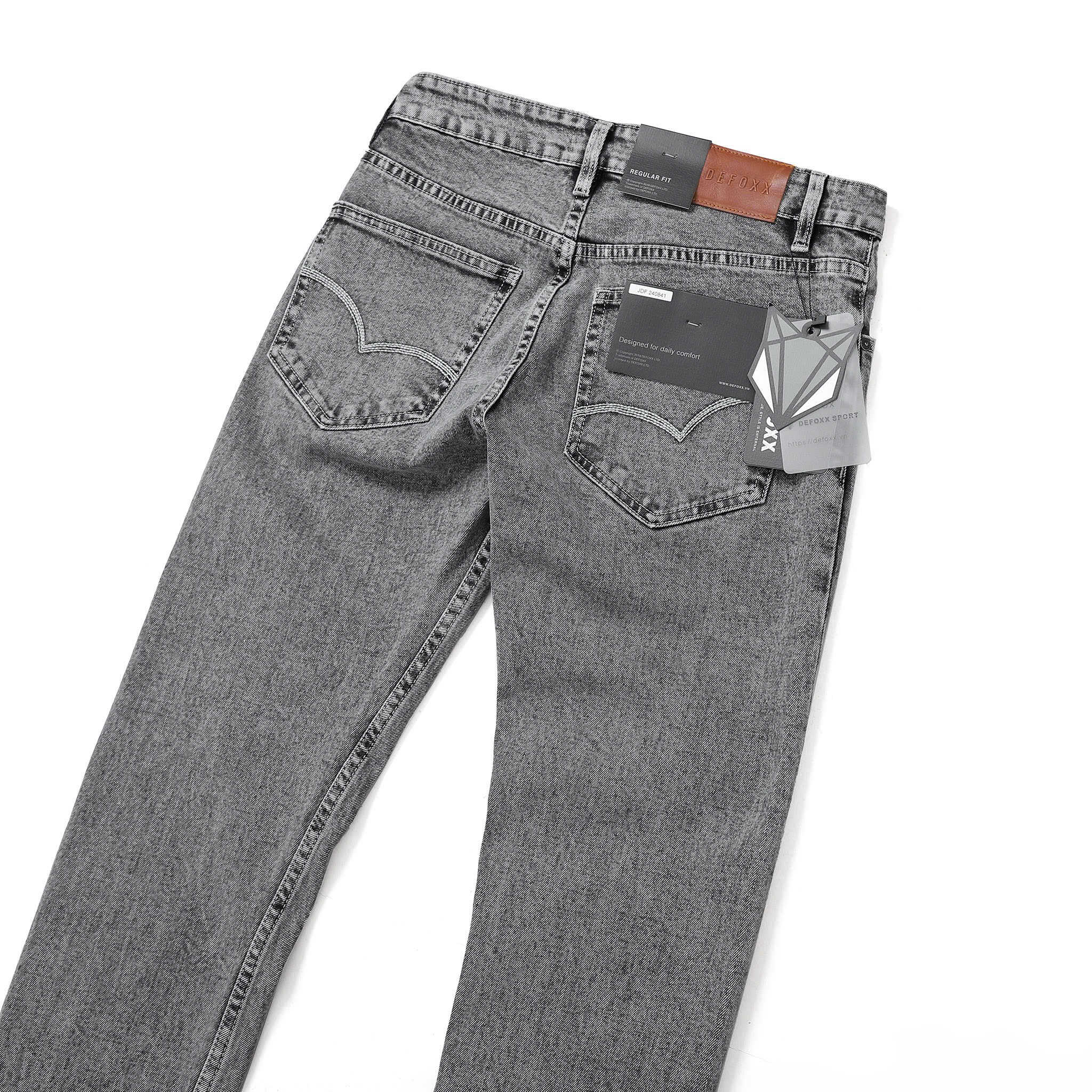 QUẦN JEANS DEFOXX REGULAR-FIT XÁM CHUỘT