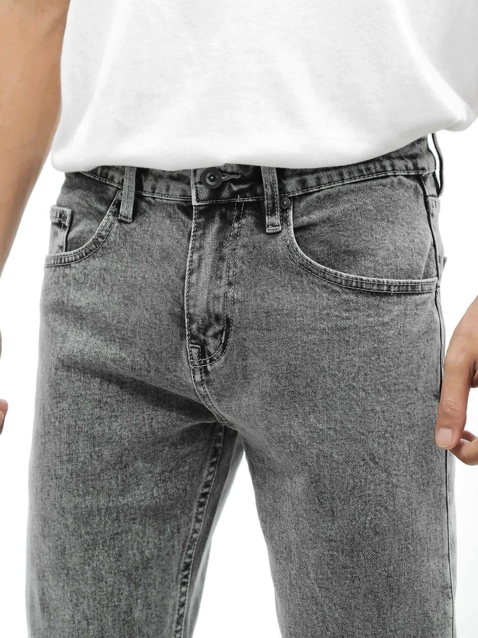 QUẦN JEANS DEFOXX REGULAR-FIT XÁM CHUỘT
