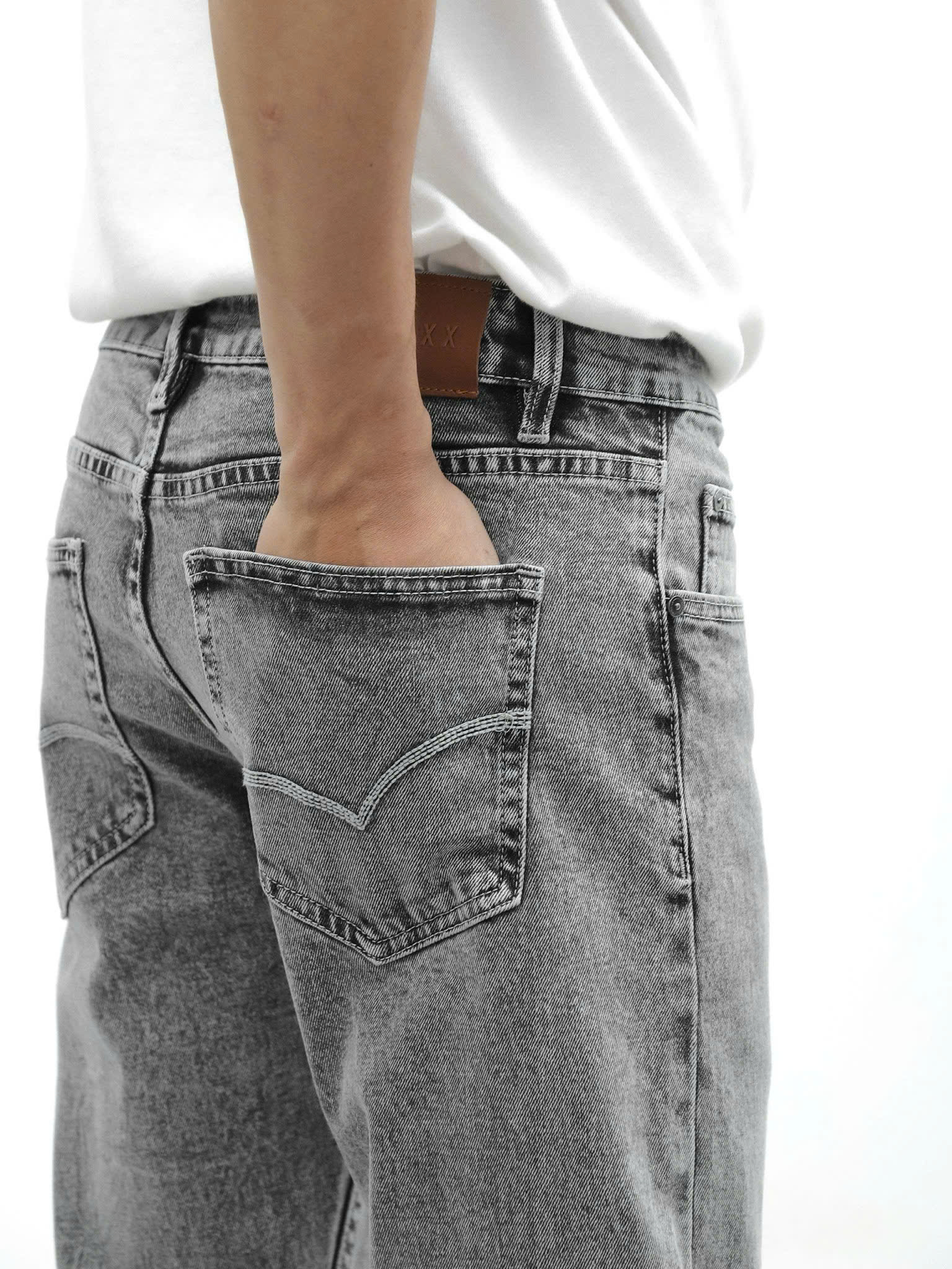 QUẦN JEANS DEFOXX REGULAR-FIT XÁM CHUỘT