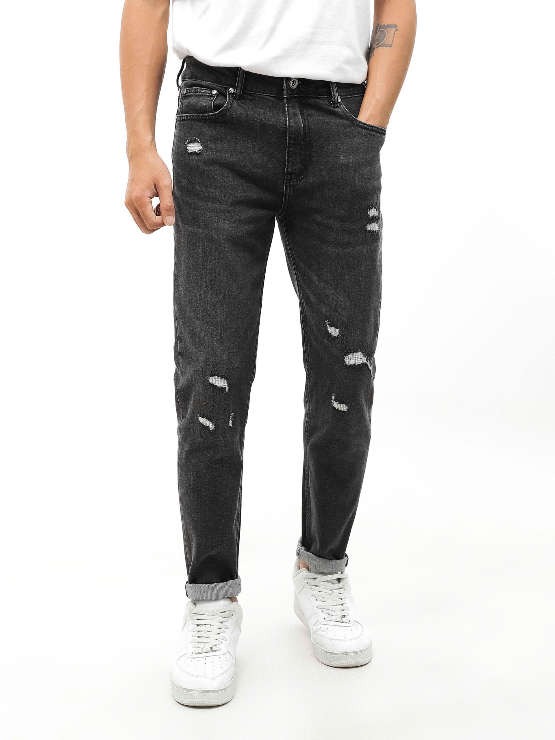 QUẦN JEANS DEFOXX XÁM ĐEN ZICZAC