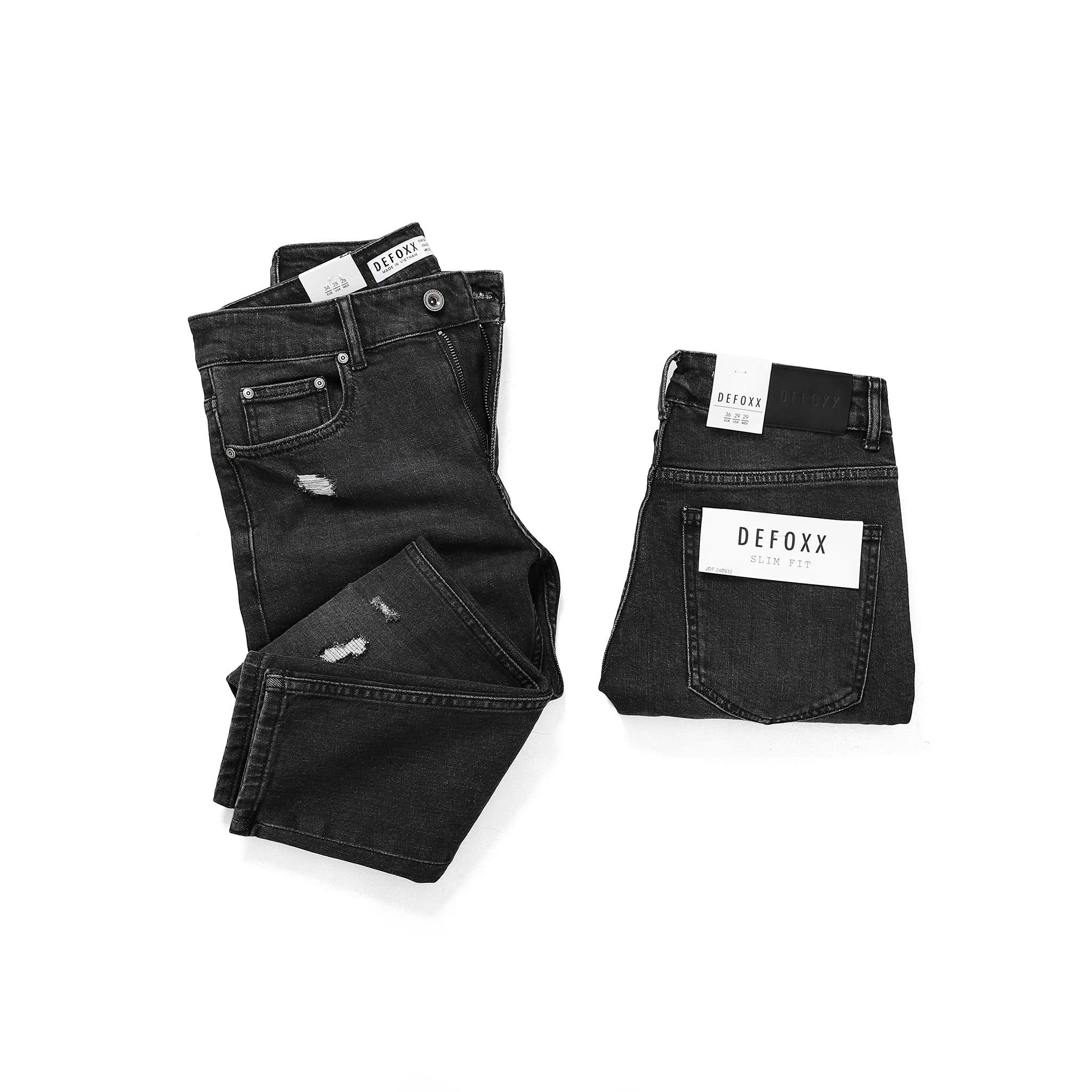 QUẦN JEANS DEFOXX XÁM ĐEN ZICZAC