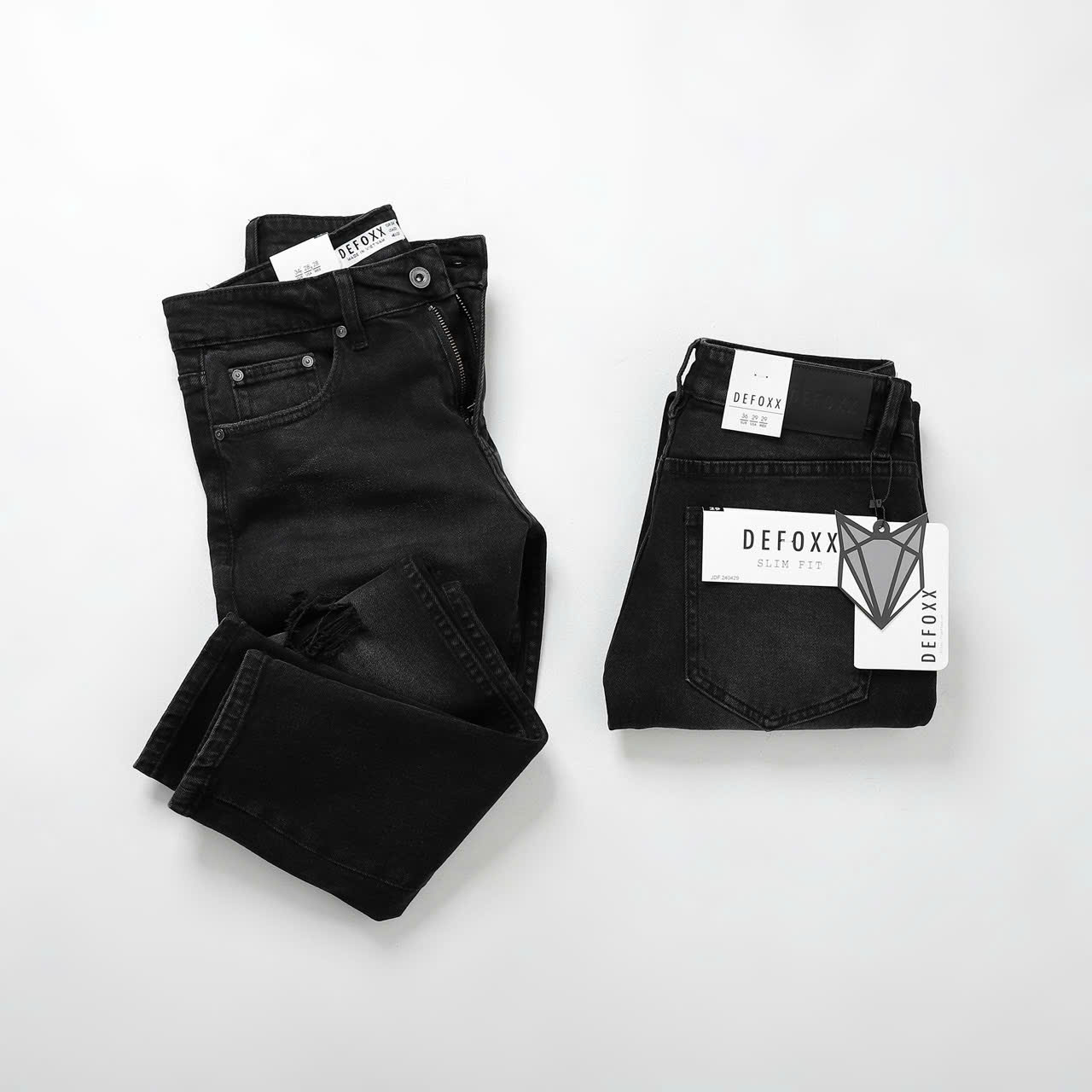 QUẦN JEANS DEFOXX XÁM WASH RÁCH