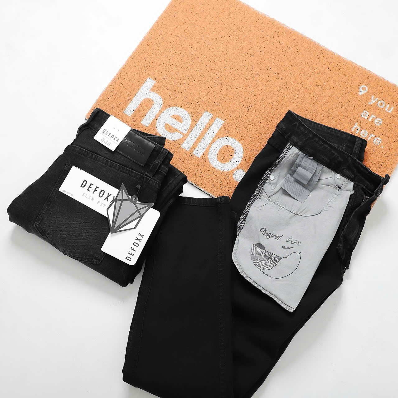 QUẦN JEANS DEFOXX XÁM WASH RÁCH