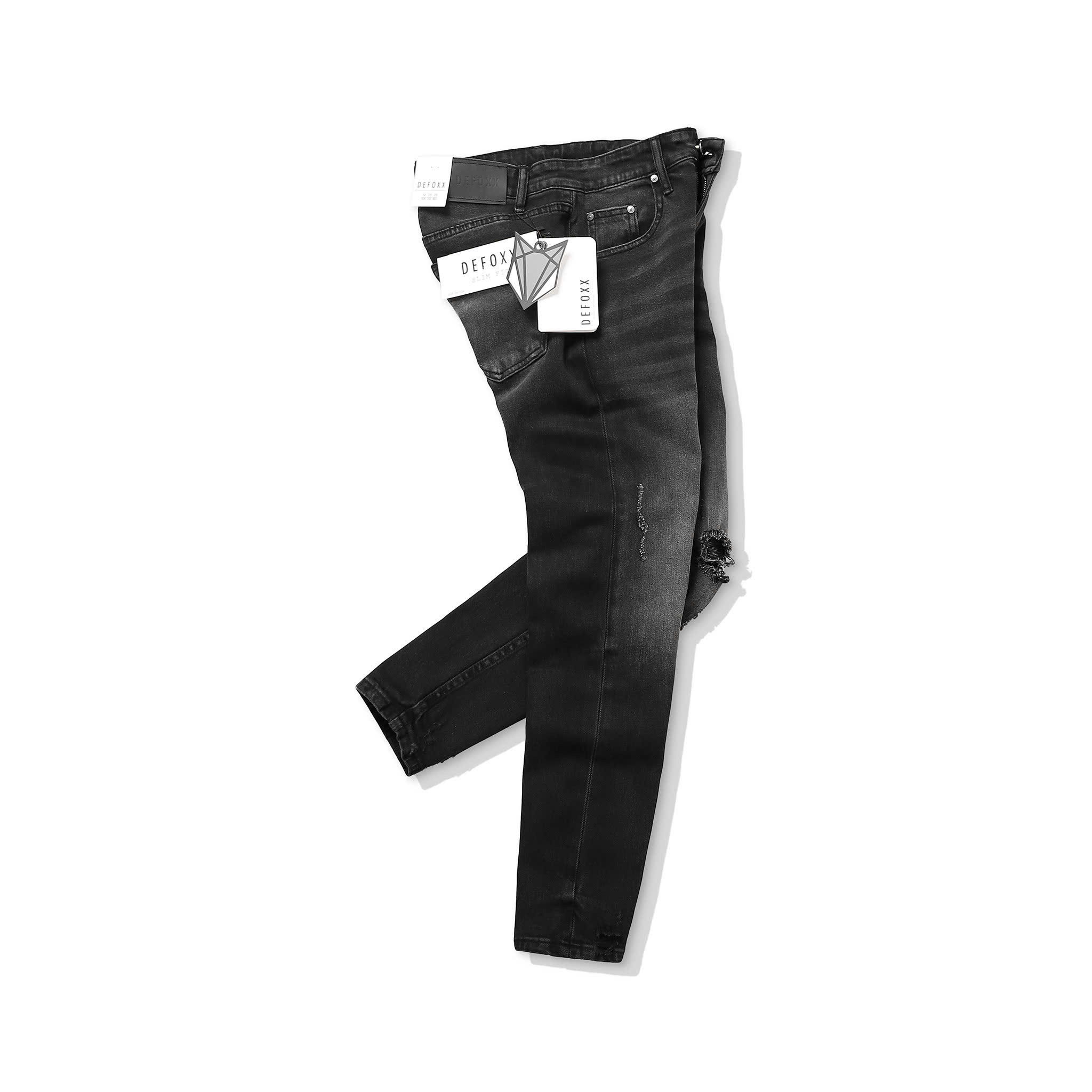 QUẦN JEANS DEFOXX XÁM ĐEN WASH RÁCH