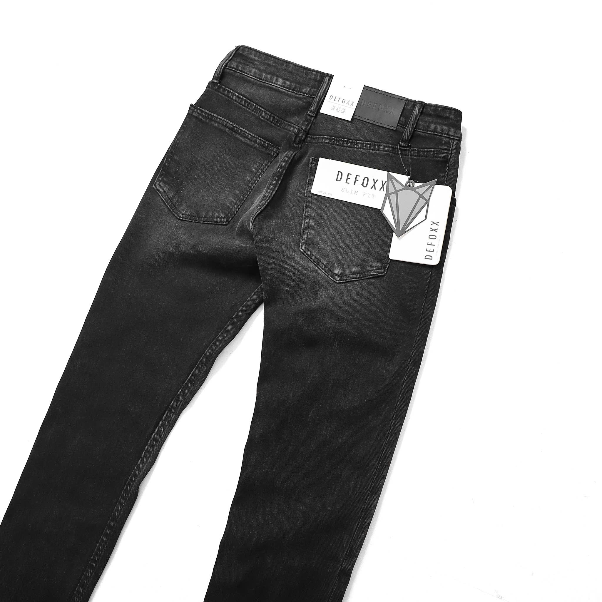 QUẦN JEANS DEFOXX XÁM ĐEN WASH RÁCH