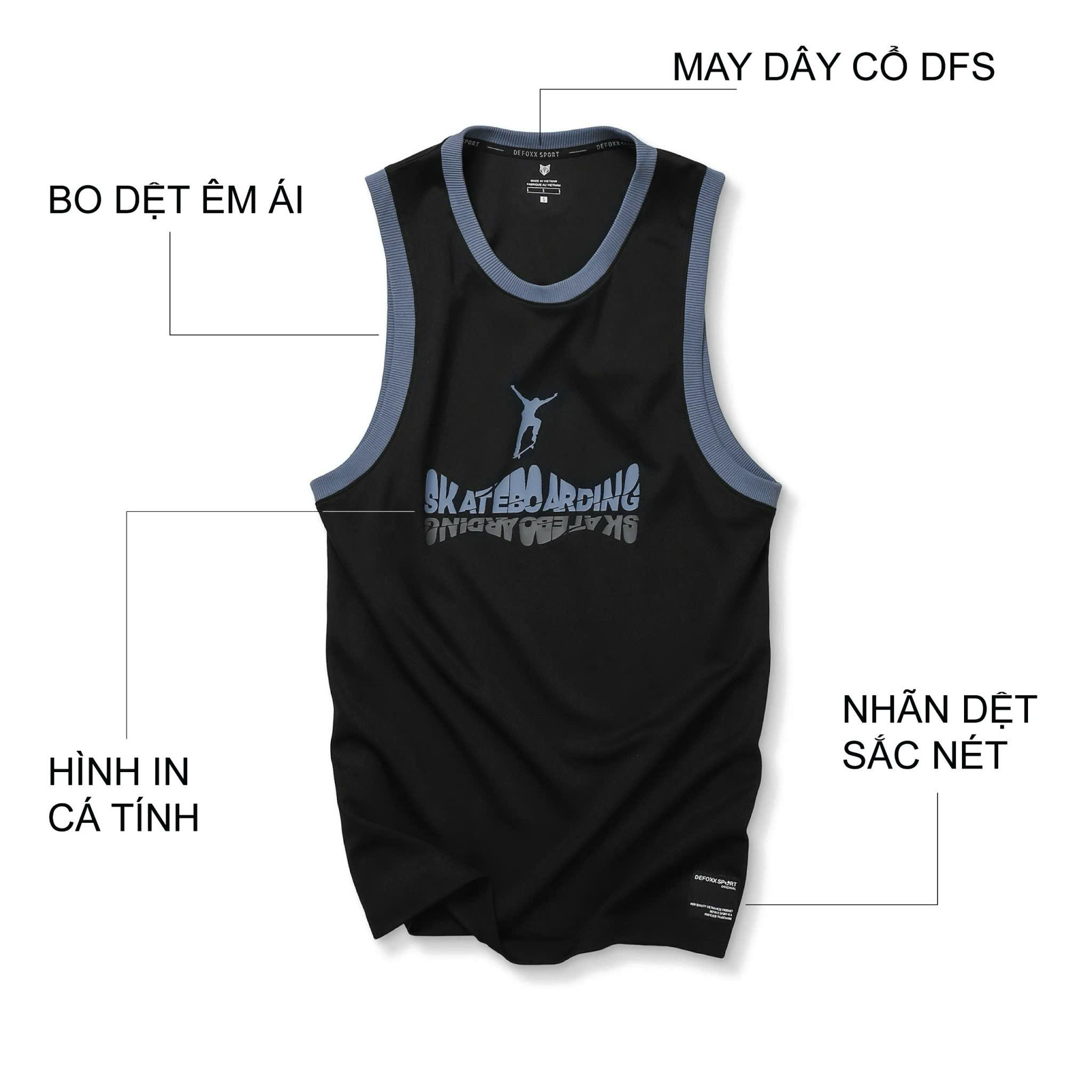 SET BỘ DEFOXX TANKTOP SKATEBOARDING