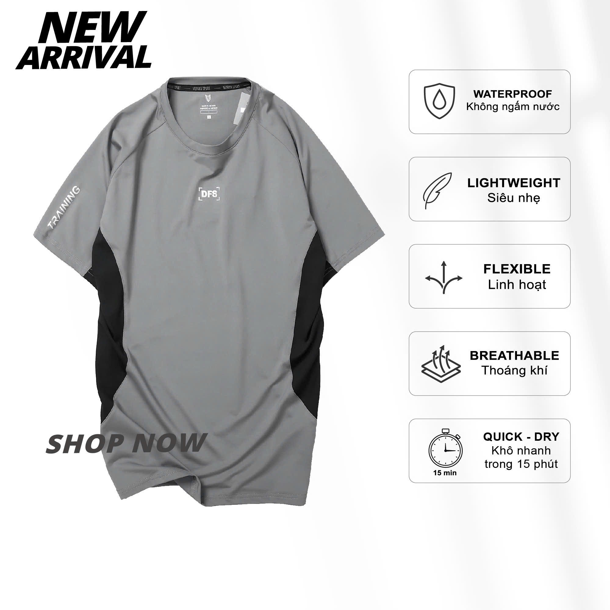 ÁO THUN DFS 4C POLY LẠNH PHỐI LƯỚI