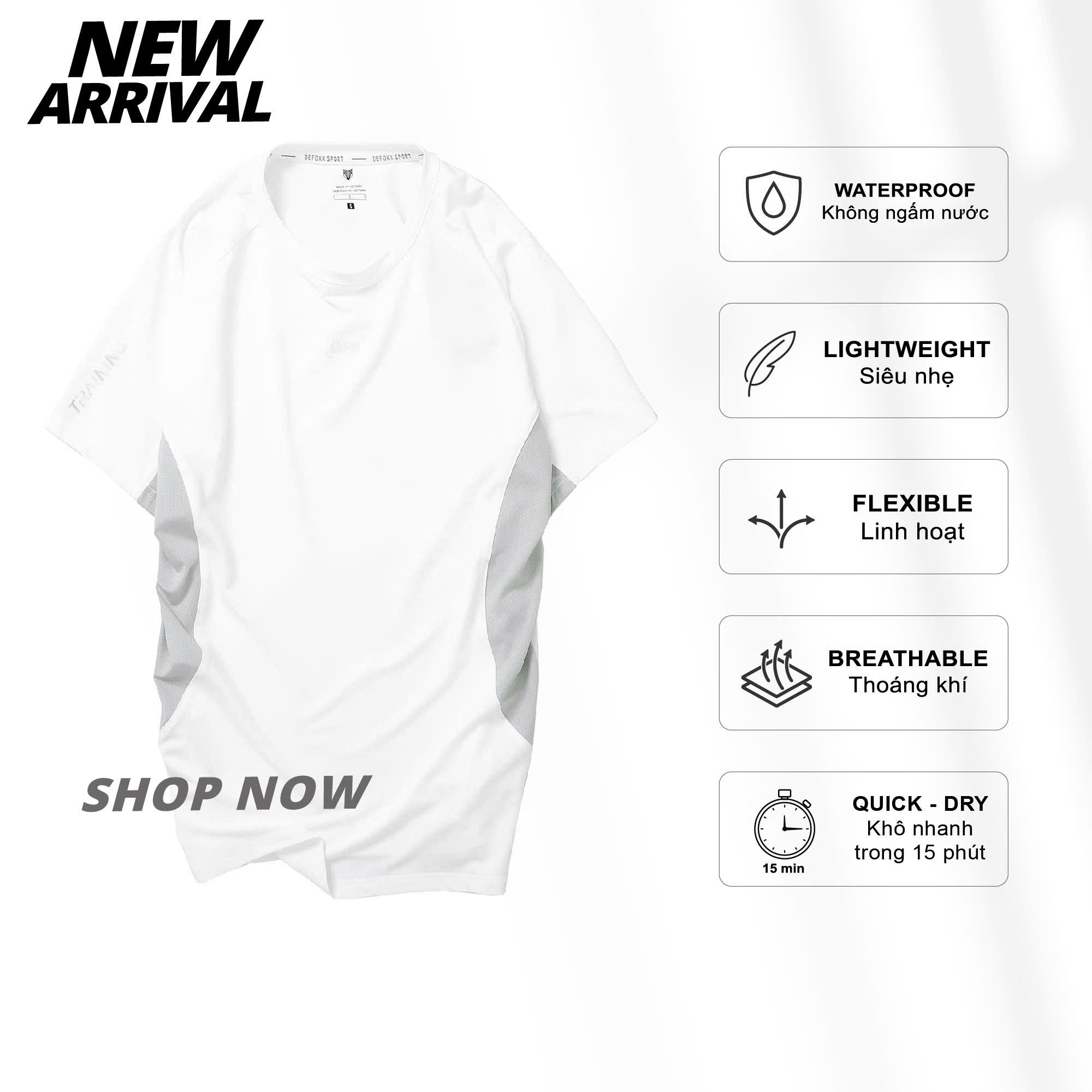 ÁO THUN DFS 4C POLY LẠNH PHỐI LƯỚI