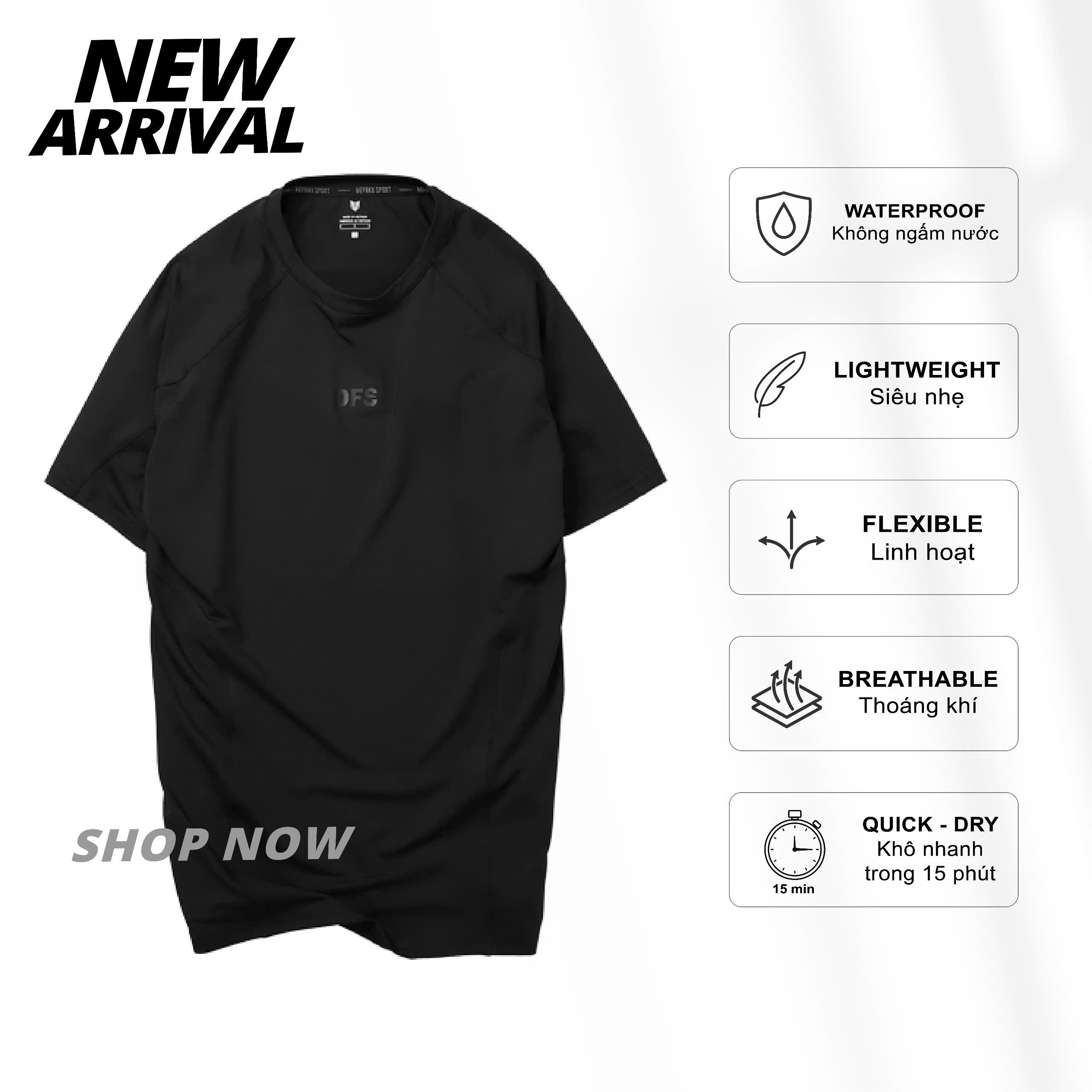 ÁO THUN DFS 4C POLY RAGLAN PHỐI LƯỚI