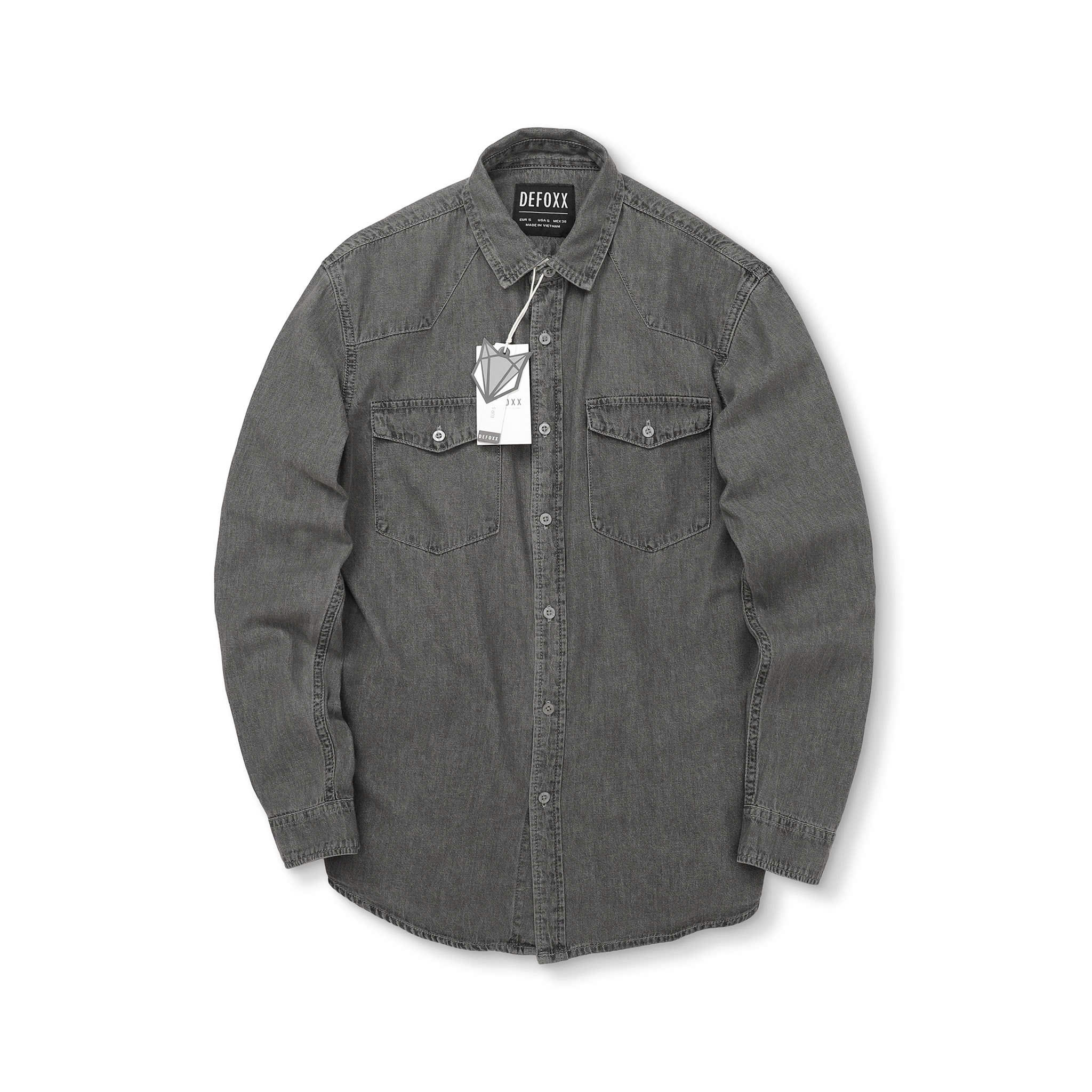 ÁO SƠ MI DENIM DEFOXX TÚI NGỰC