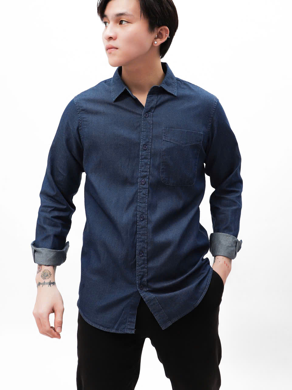 ÁO SƠ MI DENIM DEFOXX BASIC