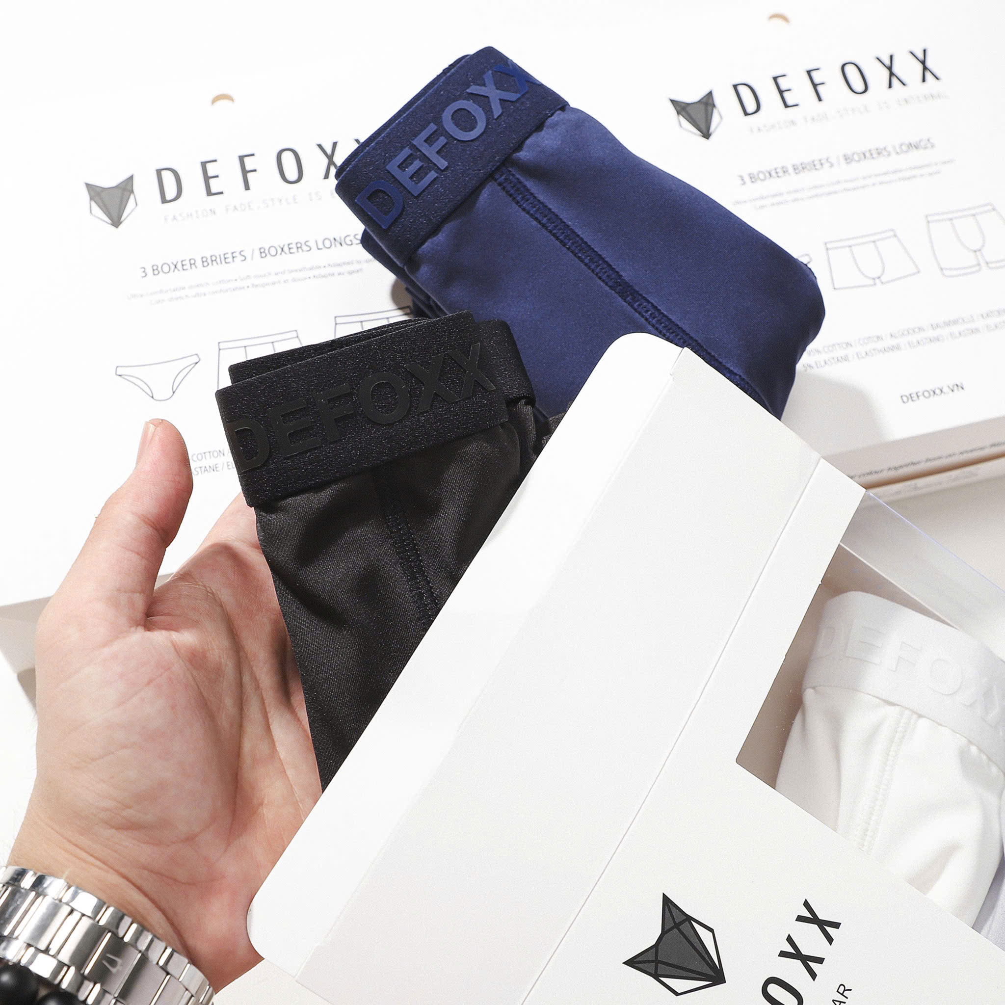 QUẦN BOXER DEFOXX COTTON LỤA
