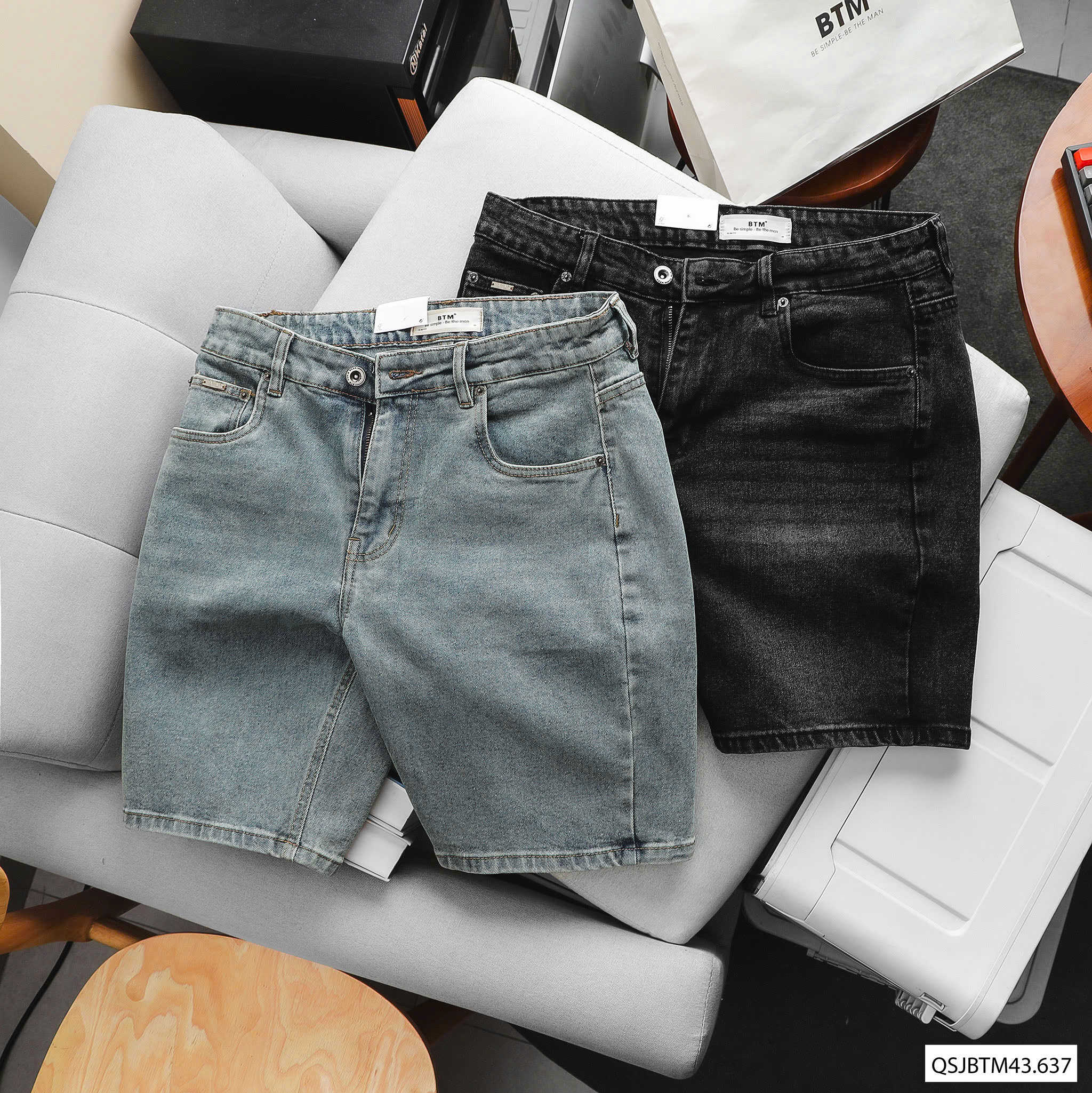 QUẦN SHORT JEANS BTM WASH