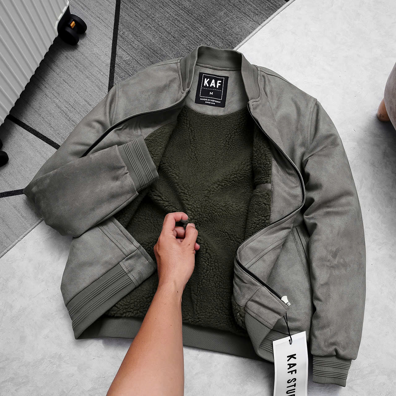 ÁO KHOÁC DA LỘN LÓT LÔNG KAF