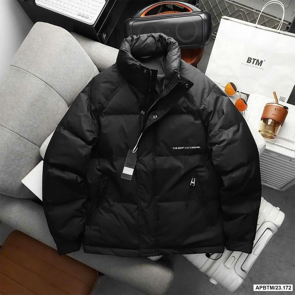 ÁO KHOÁC PHAO LÔNG VŨ IN CHỮ