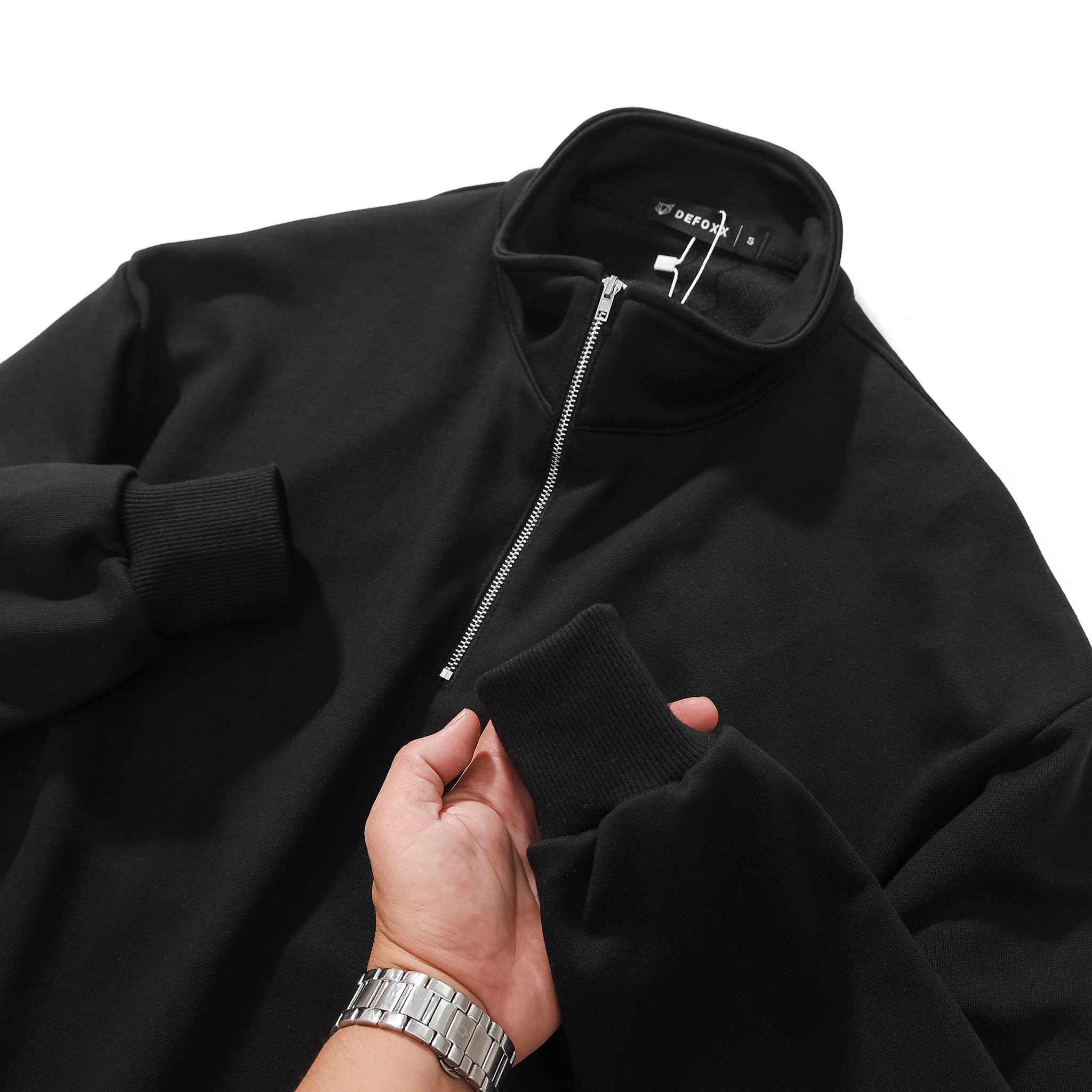 ÁO KHOÁC NỈ KHÓA CỔ DEFOXX