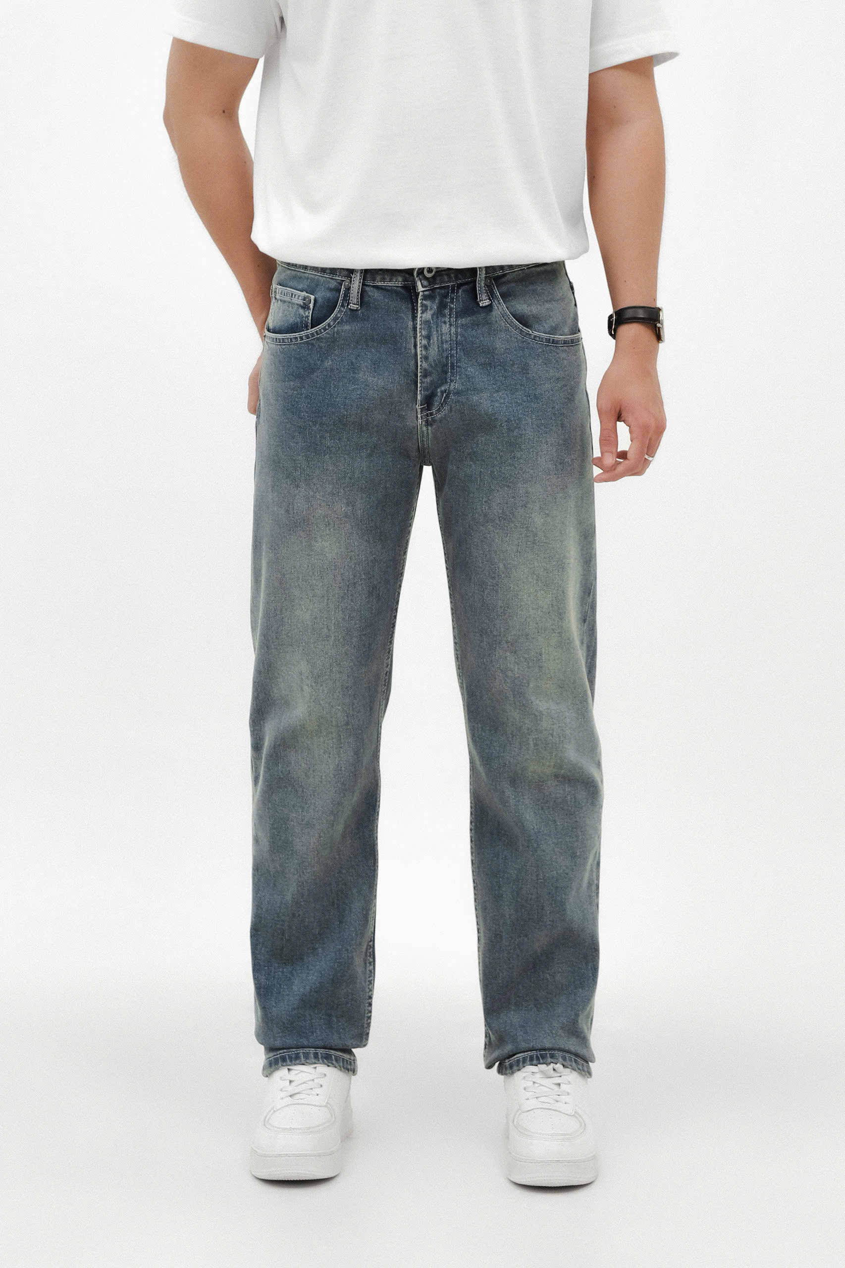 QUẦN JEANS DF XANH DƠ REGULAR-FIT