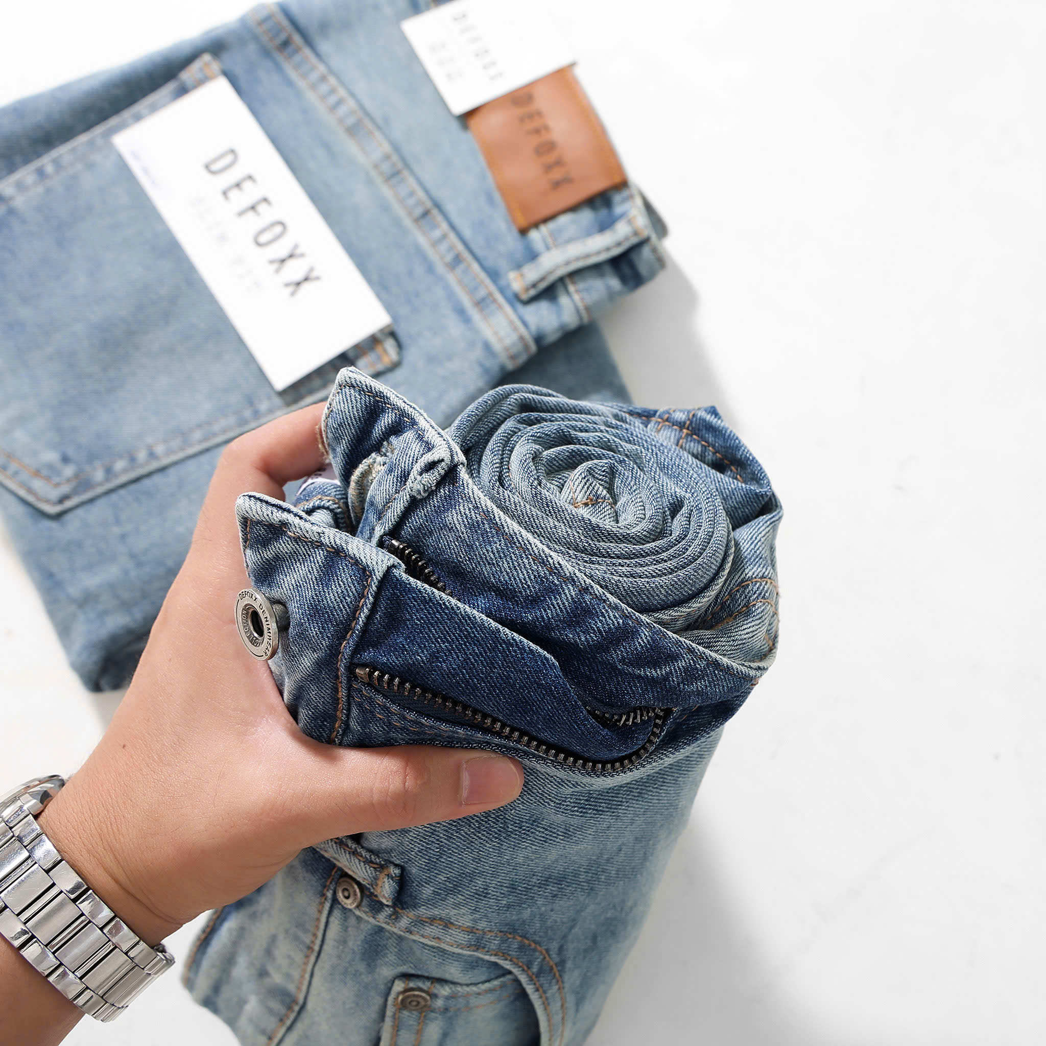 QUẦN JEANS DEFOXX XANH XÁM WASH