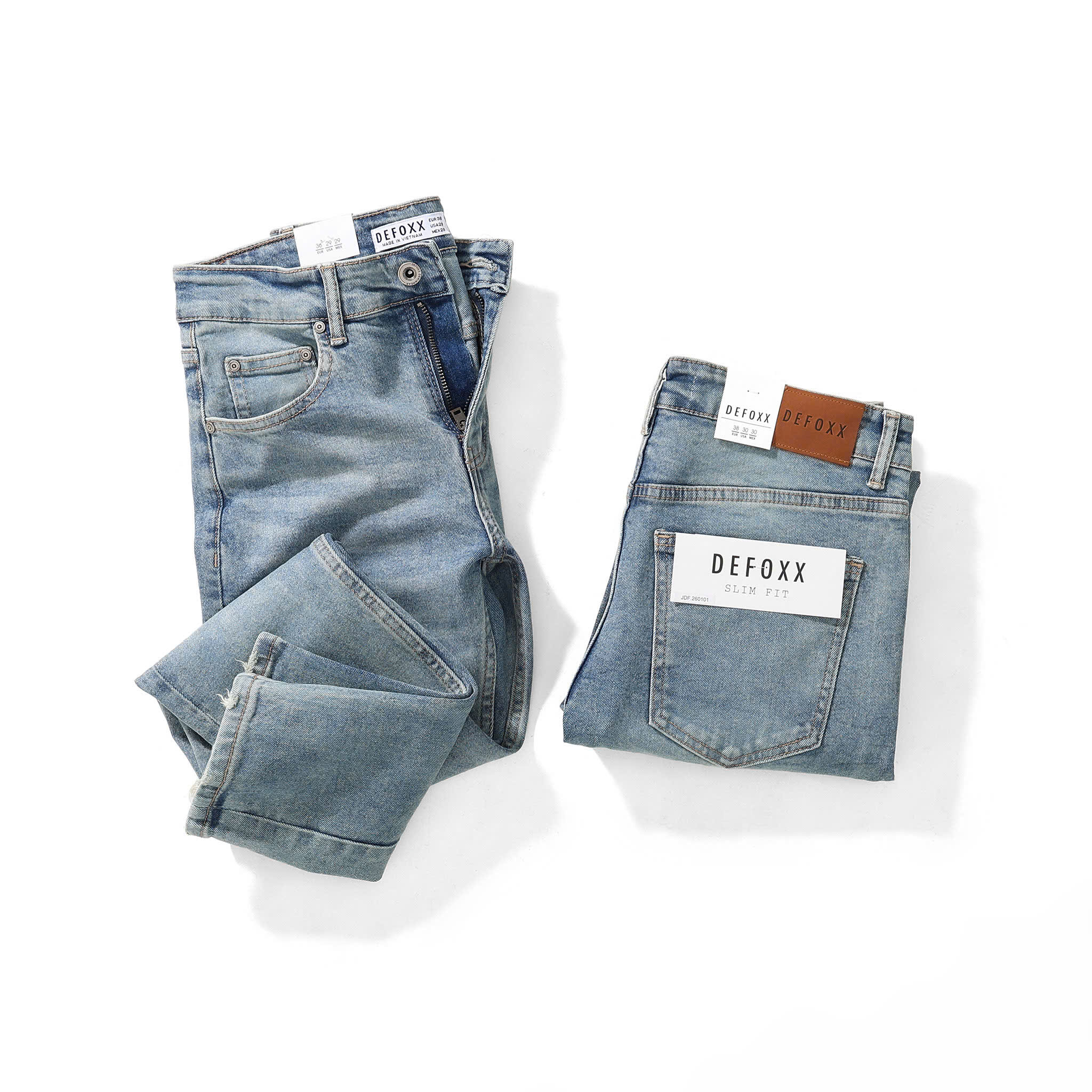 QUẦN JEANS DEFOXX XANH XÁM WASH