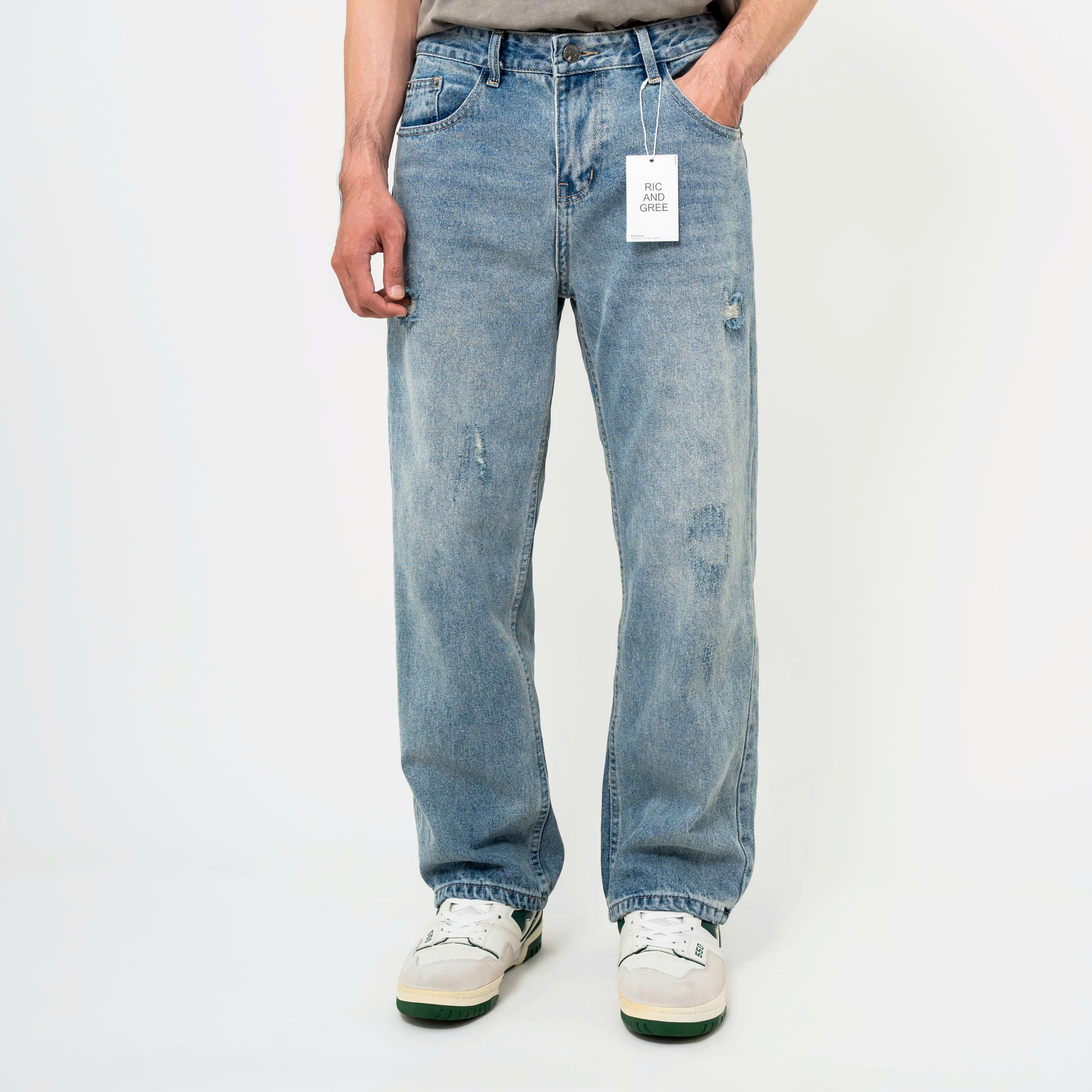 QUẦN JEANS R&G XANH XÁM CÀO