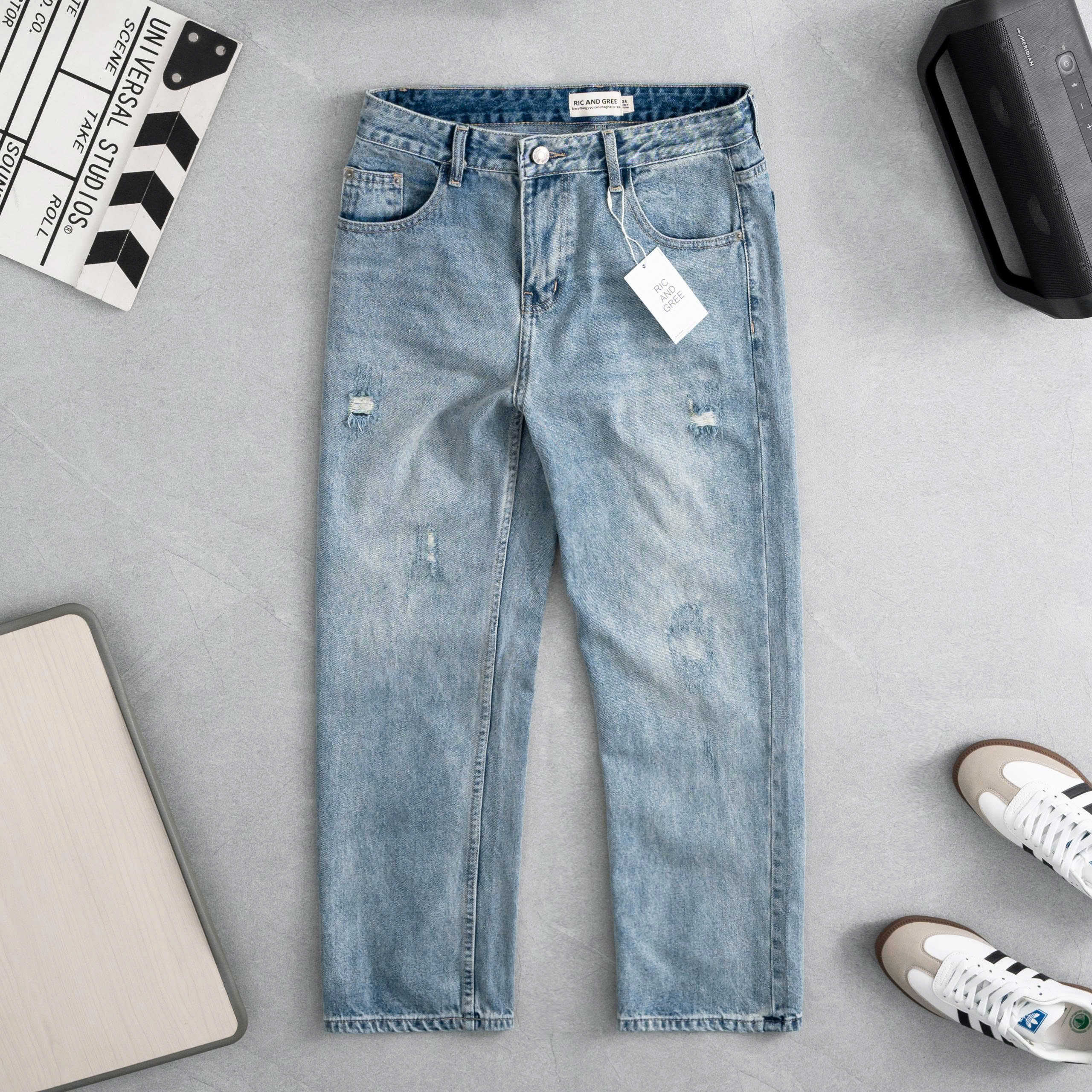 QUẦN JEANS R&G XANH XÁM CÀO