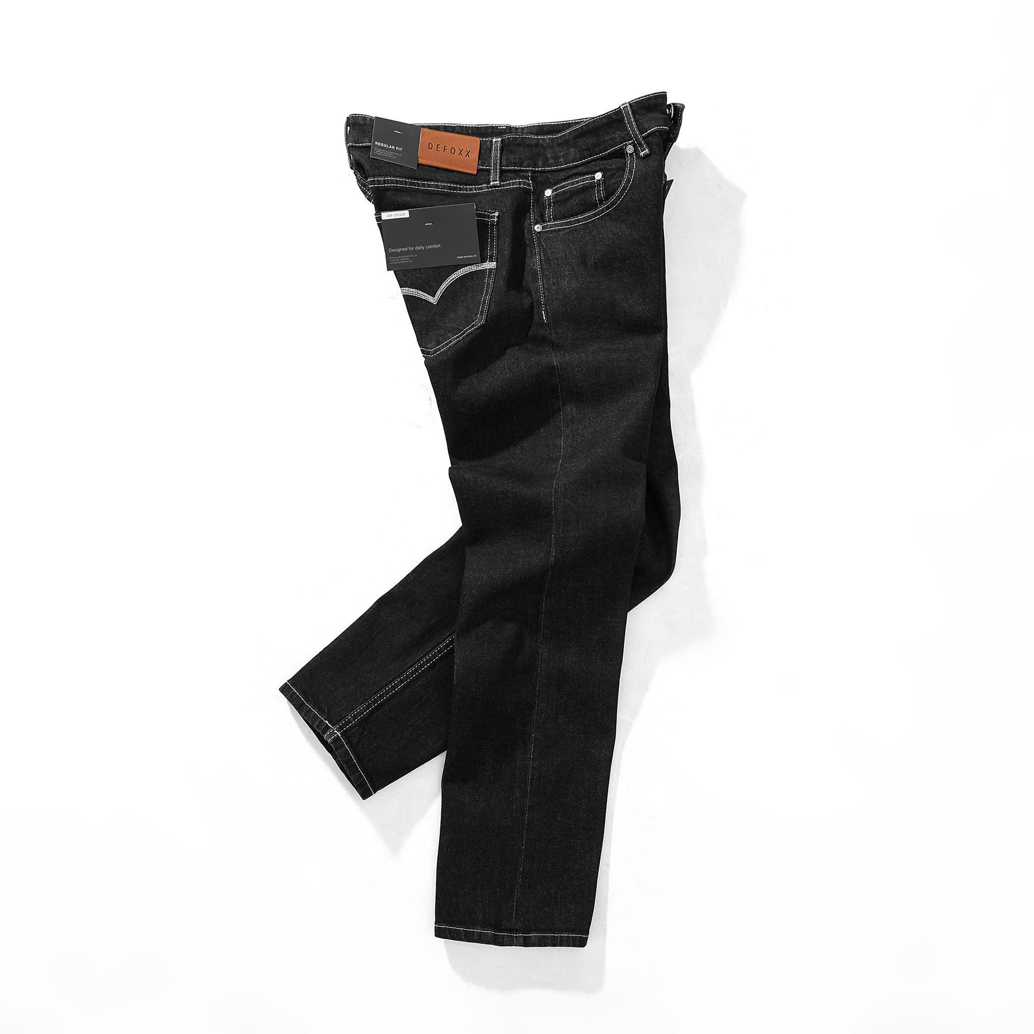 QUẦN JEANS DF INDIGO CHỈ KEM REGULAR-FIT