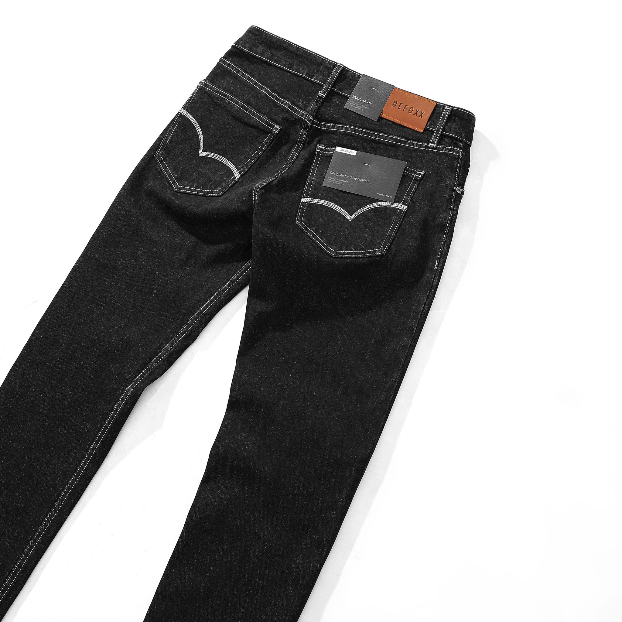 QUẦN JEANS DF INDIGO CHỈ KEM REGULAR-FIT