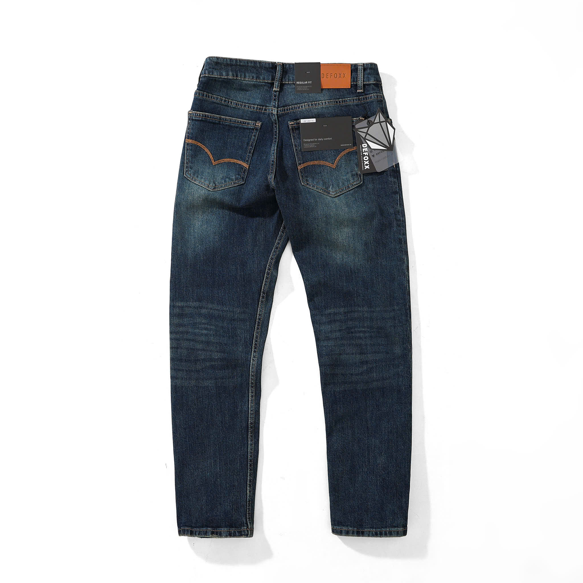 QUẦN JEANS DF XANH WASH REGULAR-FIT