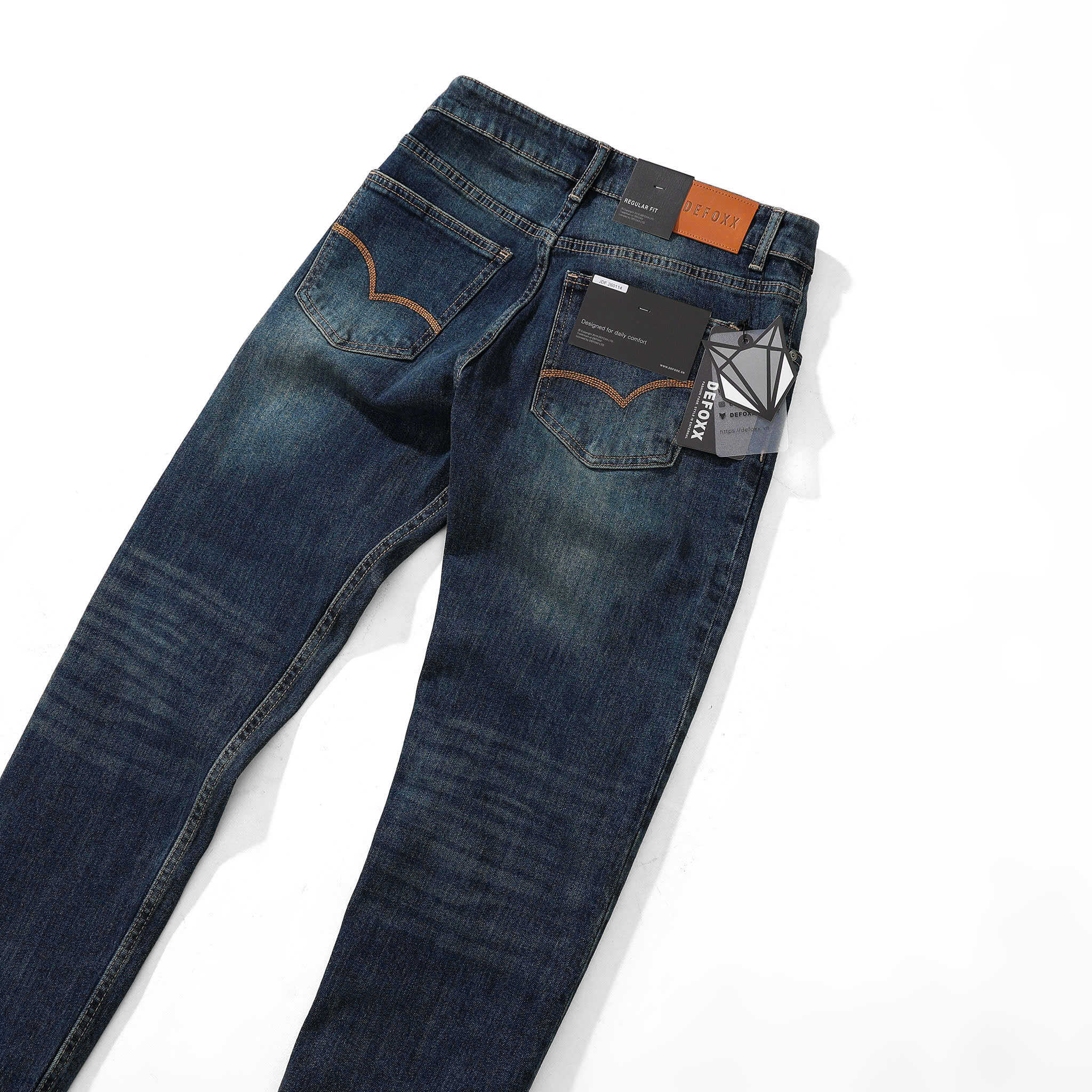 QUẦN JEANS DF XANH WASH REGULAR-FIT