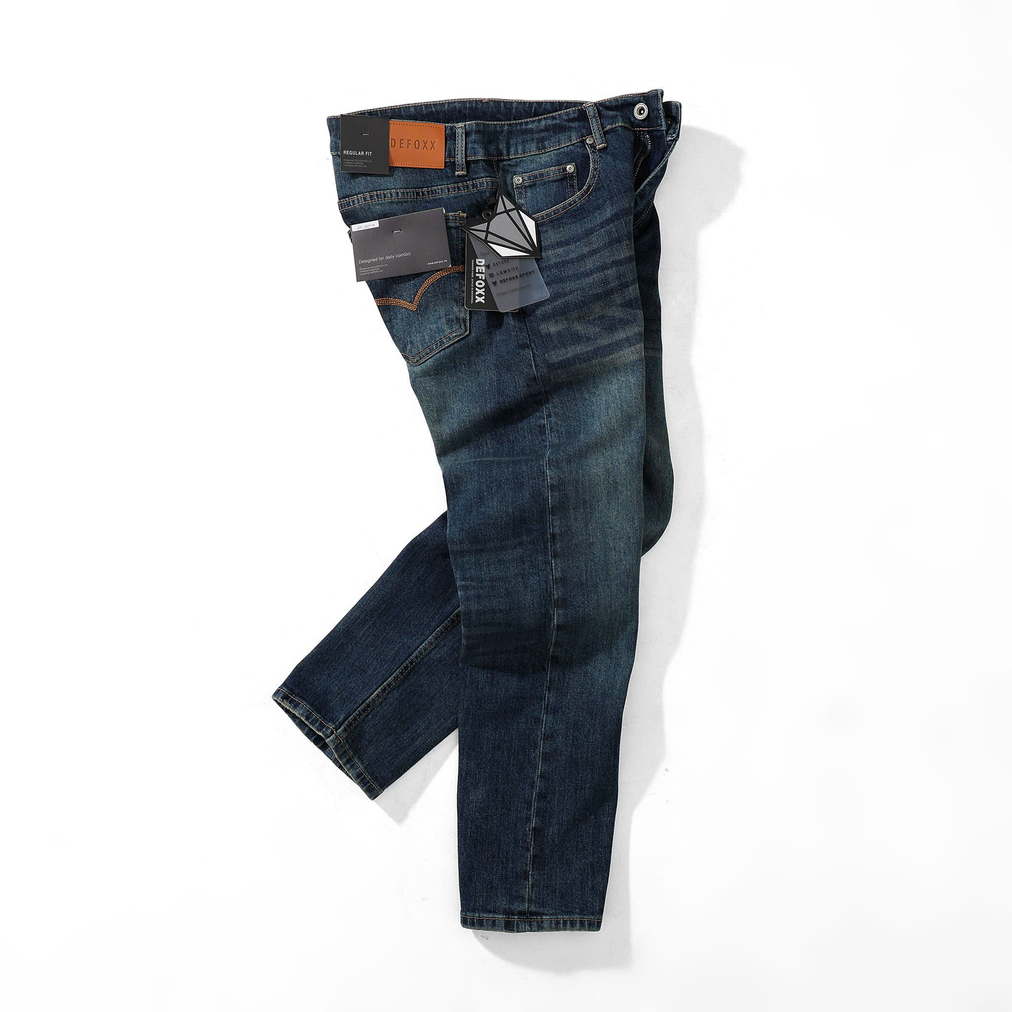 QUẦN JEANS DF XANH WASH REGULAR-FIT