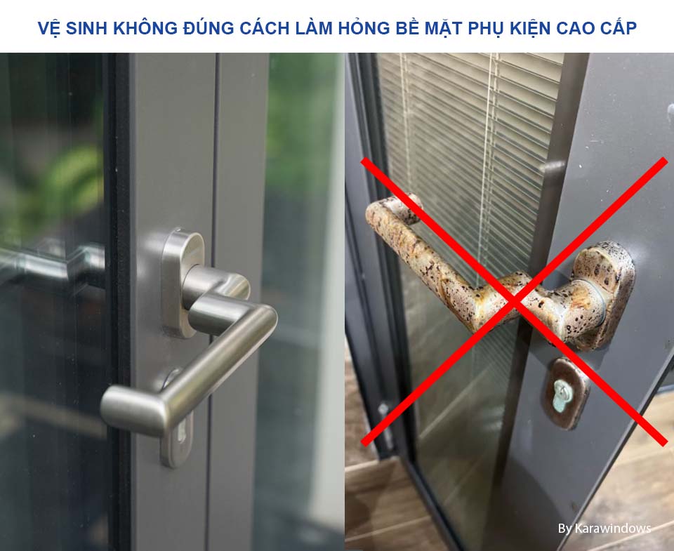 Phụ kiện nhập khẩu CHLB Đức bị hỏng bề mặt khi vệ sinh không đúng cách