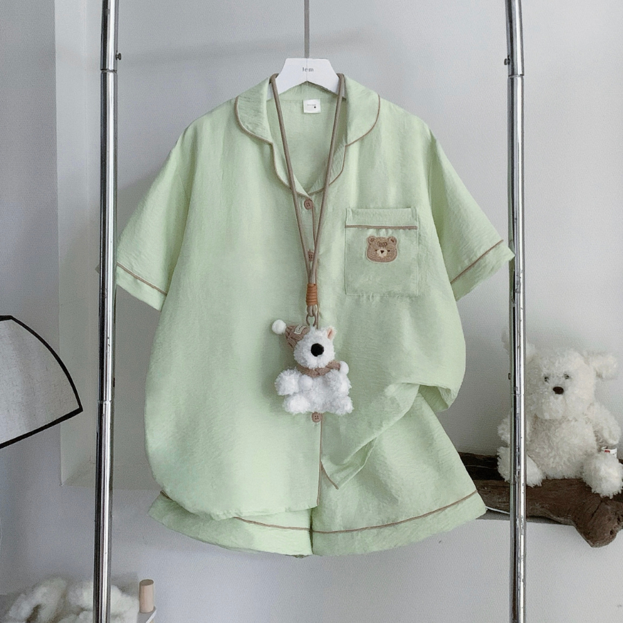 [Premium] [Jemcloset] Set đồ bộ ngủ, bộ ngủ mùa hè form rộng chất đũi Hàn mịn - BINE - 8191