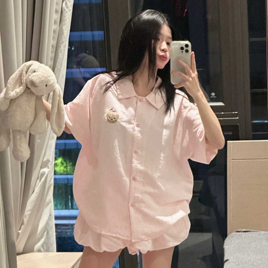 SET BỘ NGẮN FORM QUẦN BÍ HOẠ TIẾT SỌC NƠ NHỎ CHẤT ĐŨI HÀN MỀM MỊN FORM RỘNG - SEJO - 8227 - JEMCLOSET