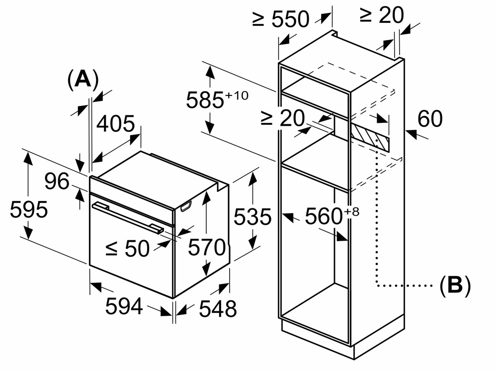 Lò nướng âm tủ Bosch 66 lít HMH.HBF134EB0K Series 2 4