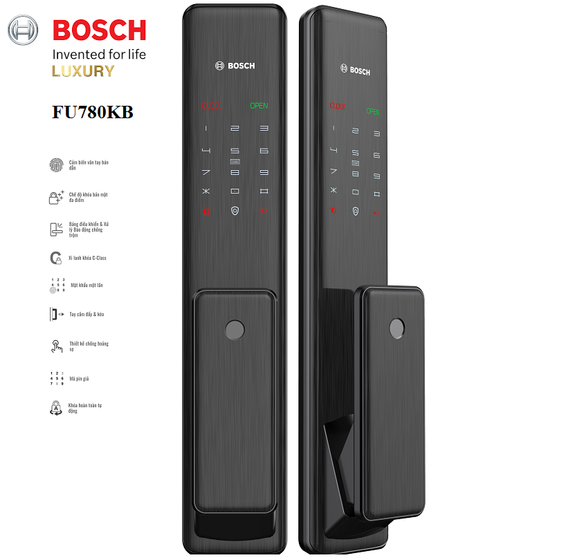 Khóa Cửa Vân Tay BOSCH FU780KB 4 fu780kb Khóa Cửa Vân Tay BOSCH FU780KB
