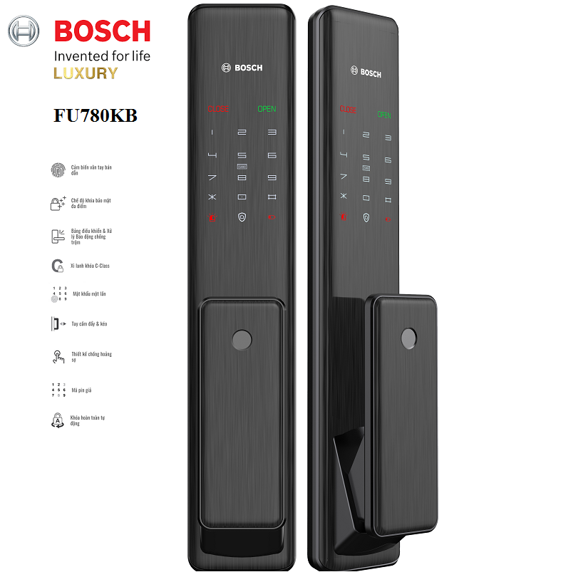 fu780kb - Khóa Cửa Vân Tay BOSCH FU780KB