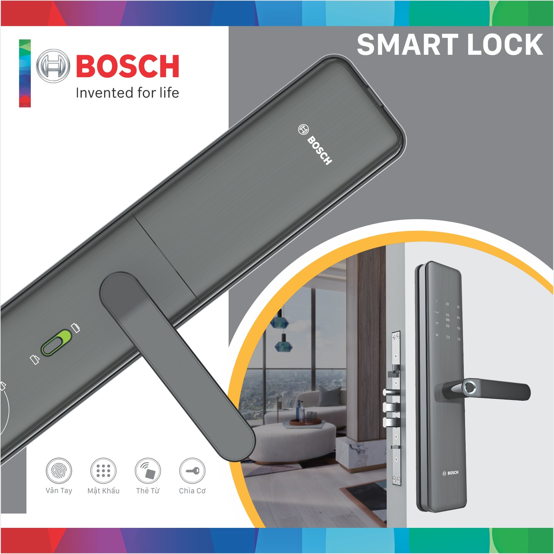 id40p - Khóa Cửa Vân Tay BOSCH ID40P