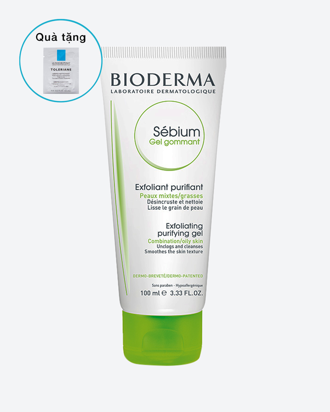 Gel Sébium Gommant Cho Da Dầu & Hỗn Hợp 100ml (Tặng: Sữa Rửa Mặt Cho Da Nhạy Cảm La Roche Posay 4ml)