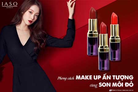 Phong cách trang điểm ấn tượng cùng son môi đỏ