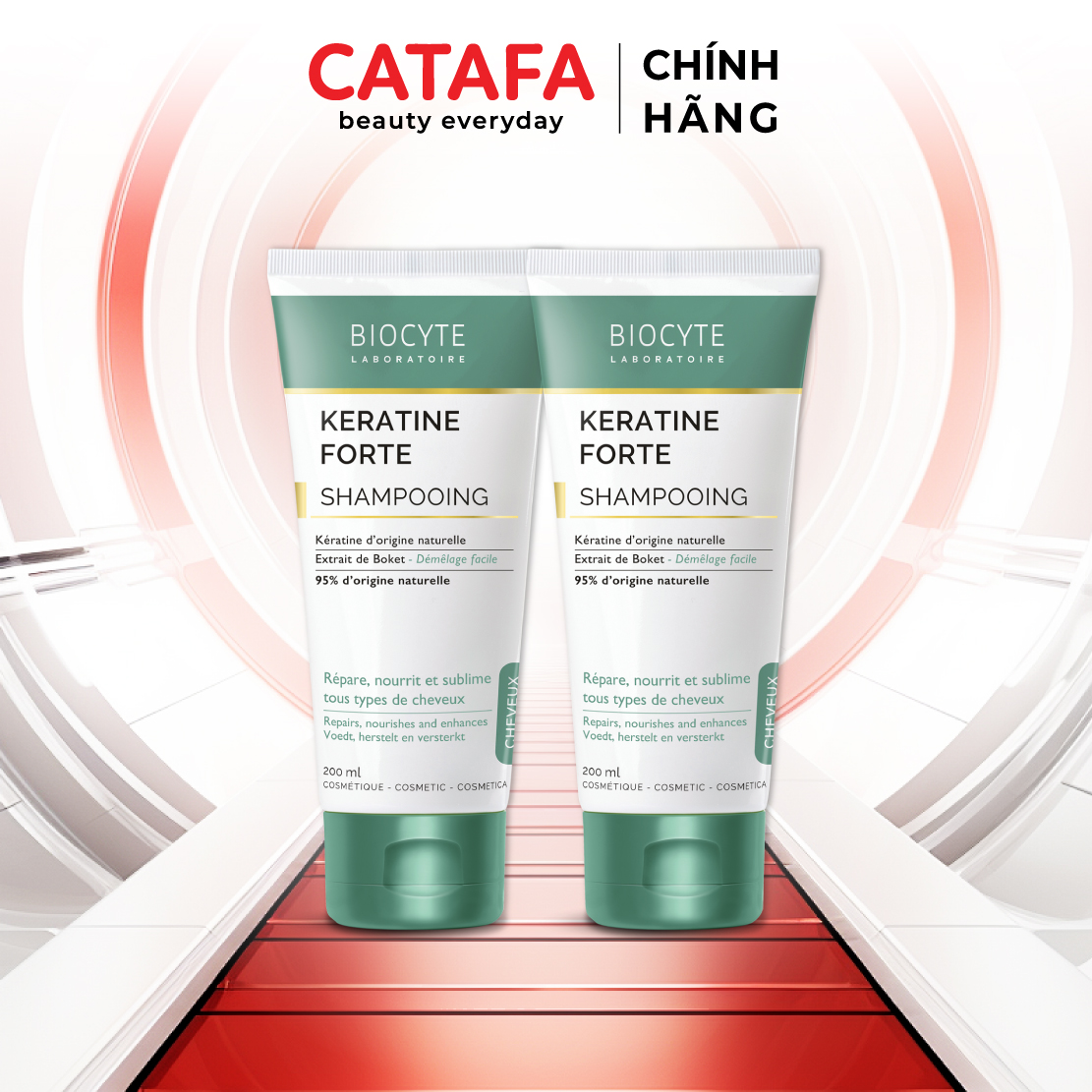 Combo 2 B12 Dầu gội hỗ trợ giảm gãy rụng tóc Keratine Forte Shampooing - Biocyte